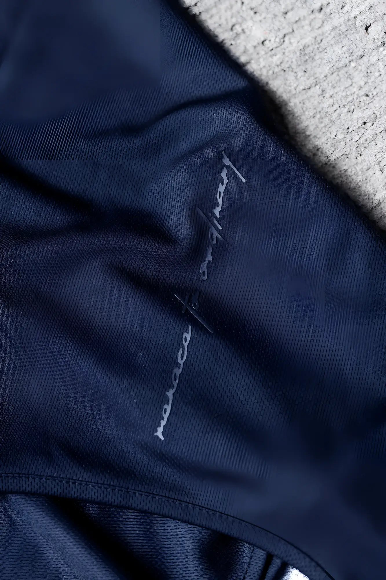 Jed north alpha microfiber fast-dry gym tank top in dark navy blue with a subtle silver stitched logo