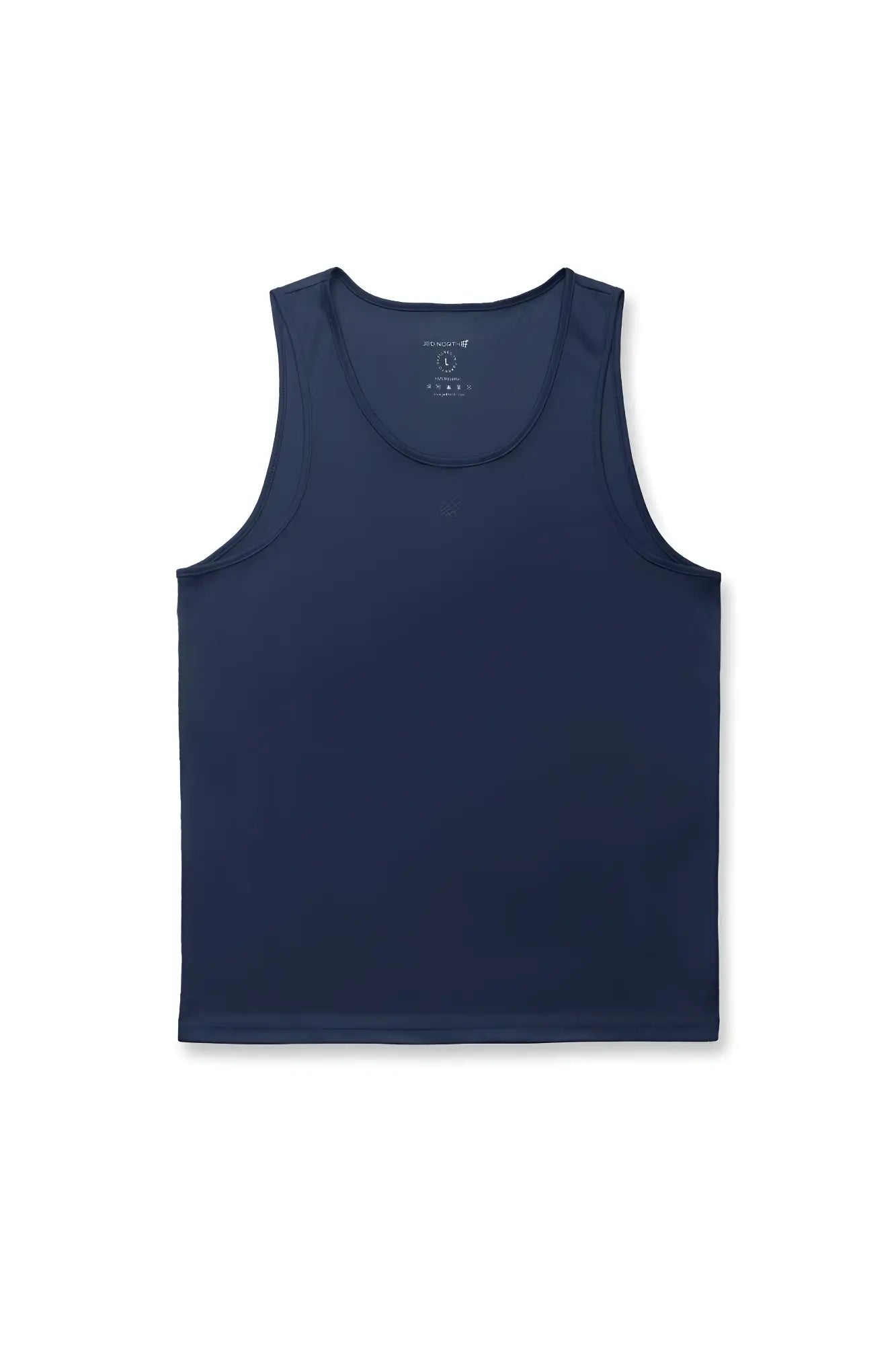 Navy blue sleeveless jed north alpha microfiber fast-dry gym tank top designed for workouts and active wear