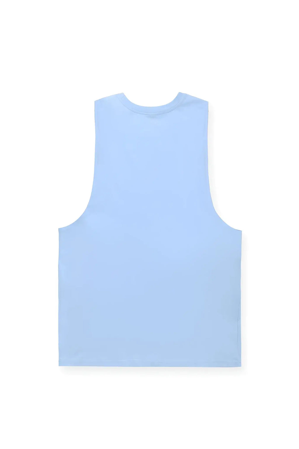 Apollo men’s sleeveless training tee in light blue with a simple solid color and clean-cut neckline for workouts