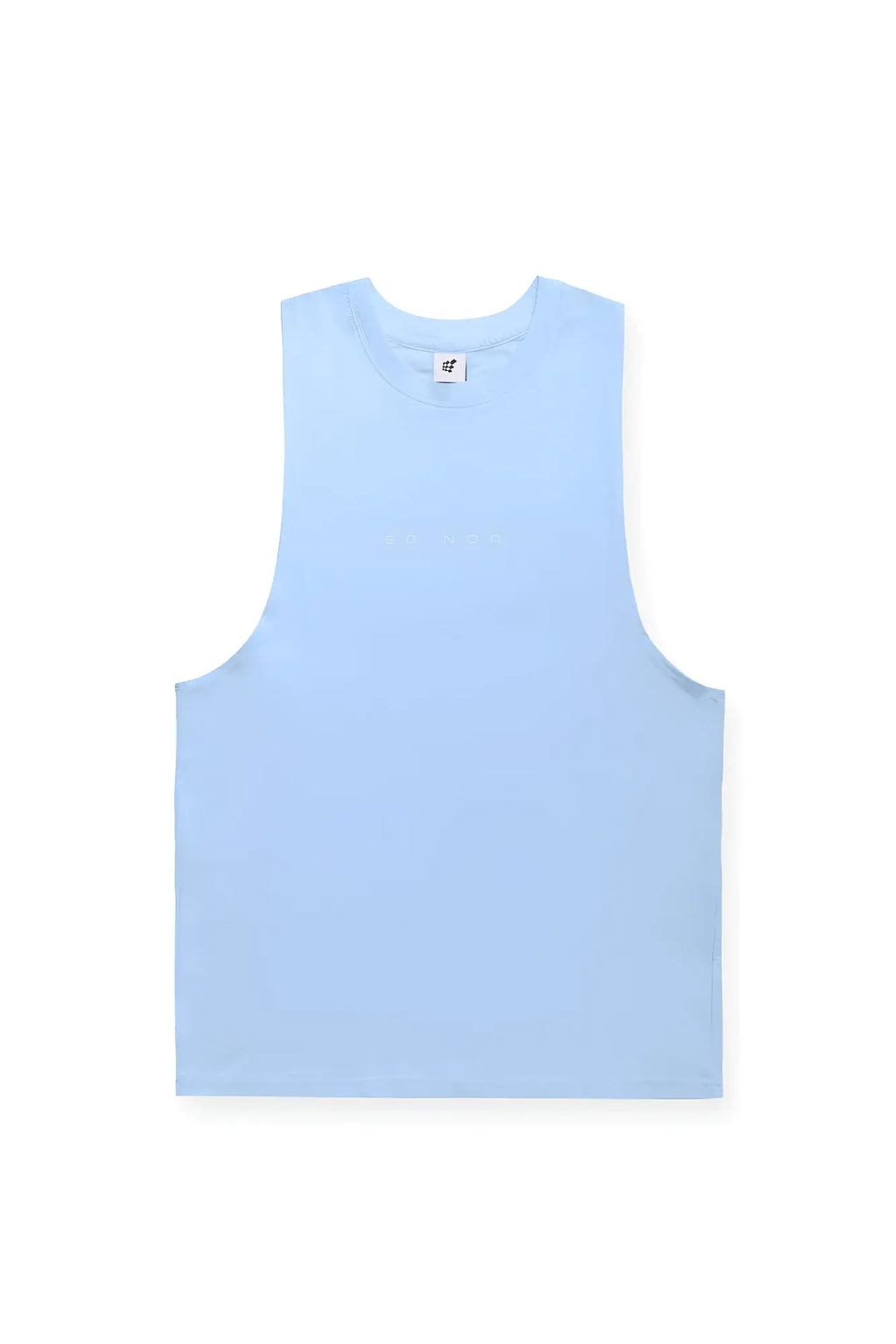 Apollo men’s sleeveless training tee in light blue with a simple round neckline and minimalistic design