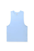Apollo men’s sleeveless training tee in light blue with a simple round neckline and minimalistic design