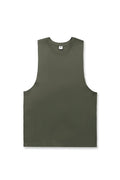 Apollo men’s sleeveless training tee moss green olive green tank top with crew neckline and minimalist design