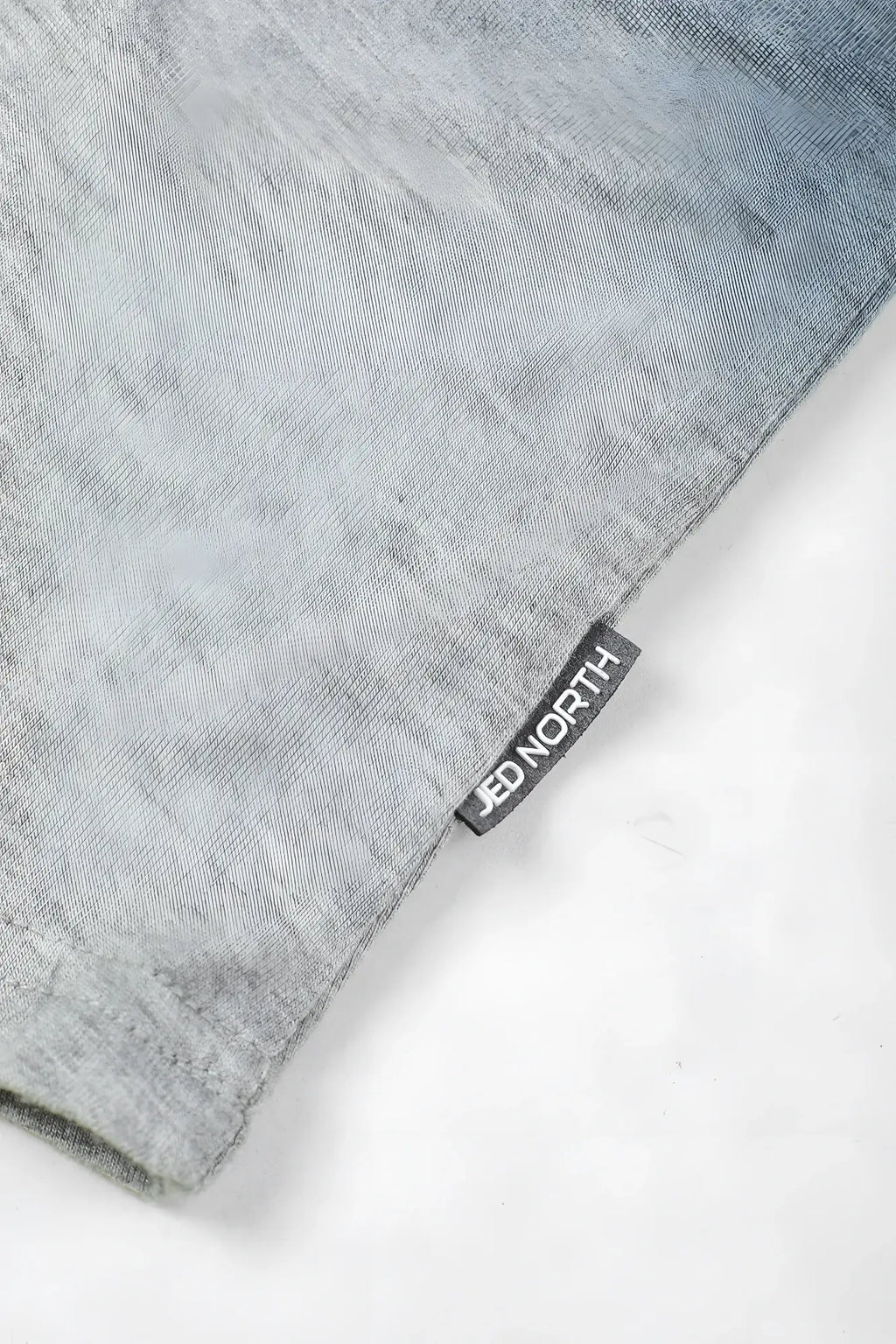 Gray heathered cotton classic bodybuilding racerback stringer t-shirt with black jed north brand tag