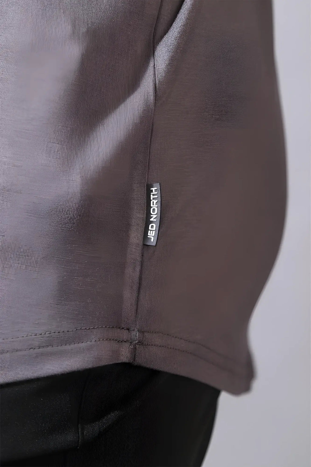 Jed north classic bodybuilding racerback stringer steel gray soft textured dark gray fabric with subtle ribbed seam