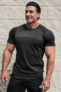 Jed North Core Mesh Workout T shirt 2 0 black with textured mesh panel across shoulders and upper chest for breathability
