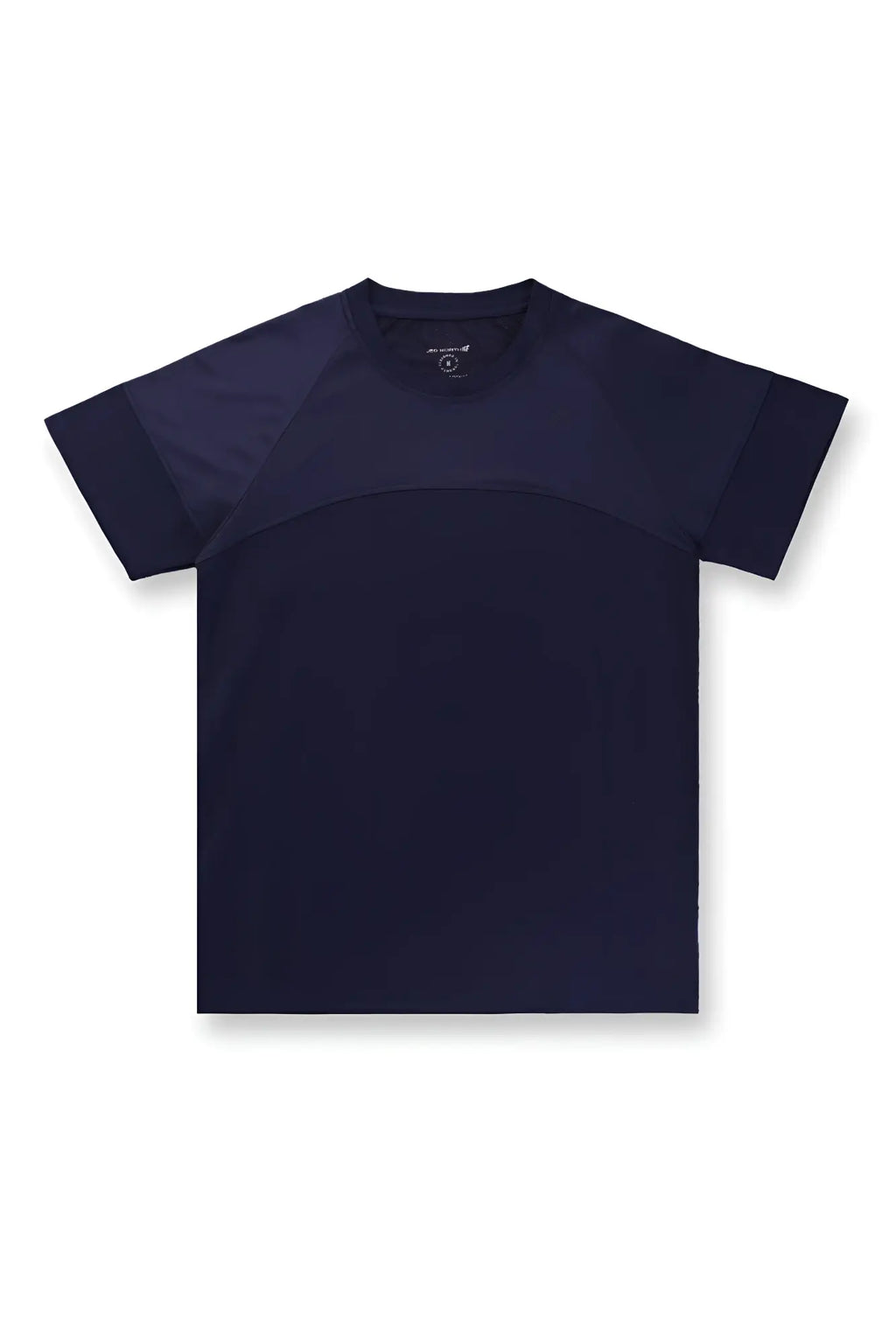 Navy blue Jed North Core Mesh Workout T-shirt 2.0 with short sleeves and subtle color-block shoulder design