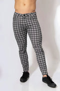 Gray and black plaid slim-fit jeans by jed north embassy grid pants grey jnbtm066 size m made from comfortable fabric