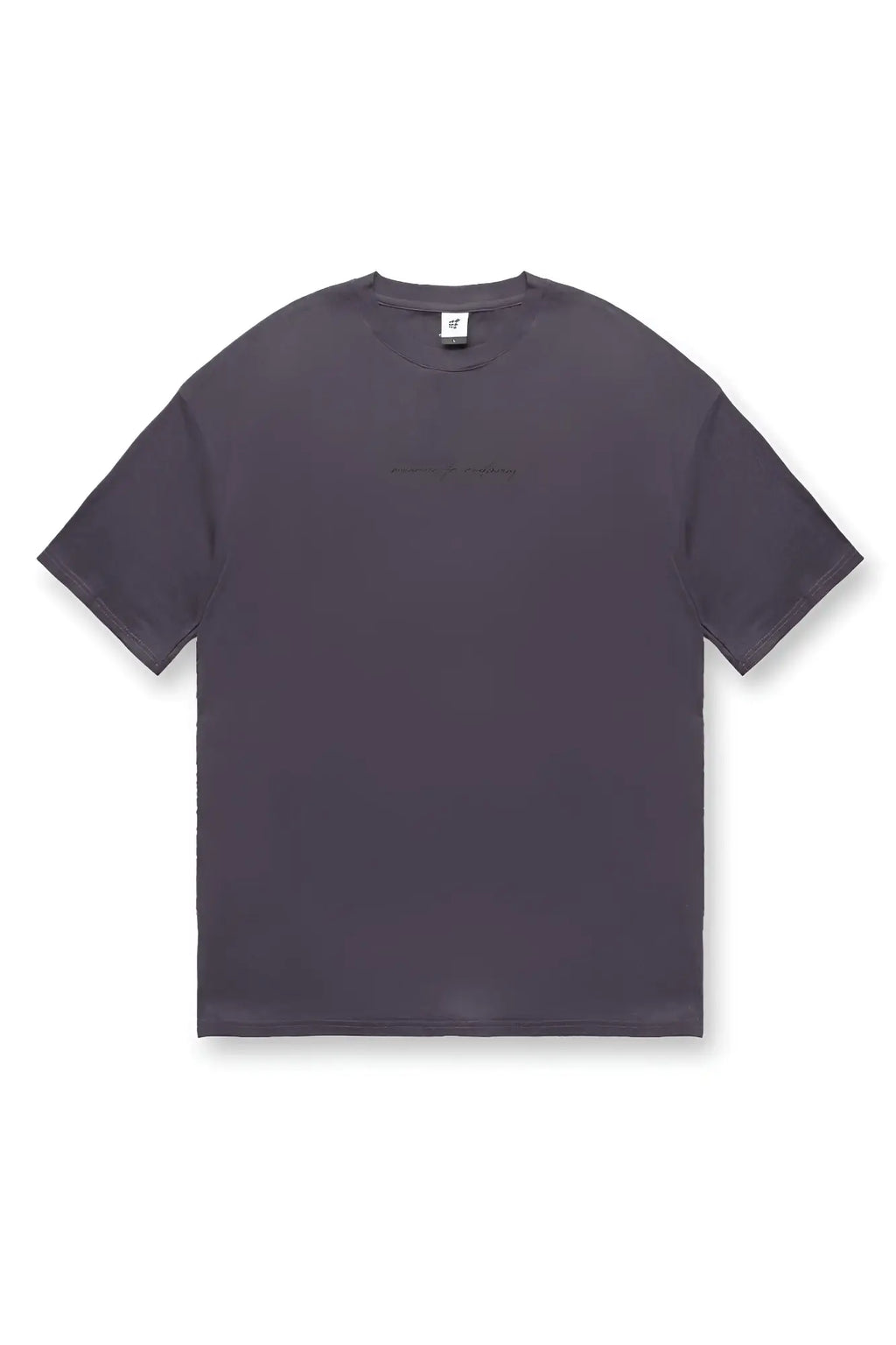 Jed north energy oversized t shirt in dark gray with short sleeves crew neck and subtle fabric texture