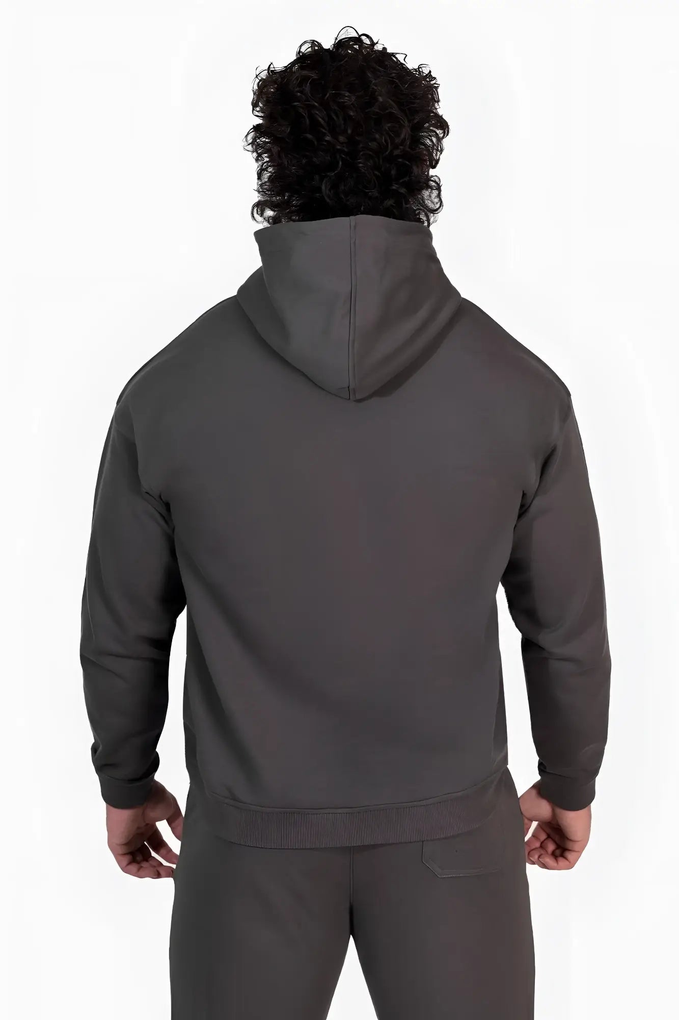 Jed North Essentials relaxed hoodie dark gray with smooth soft fabric and subtle seam detailing on shoulders