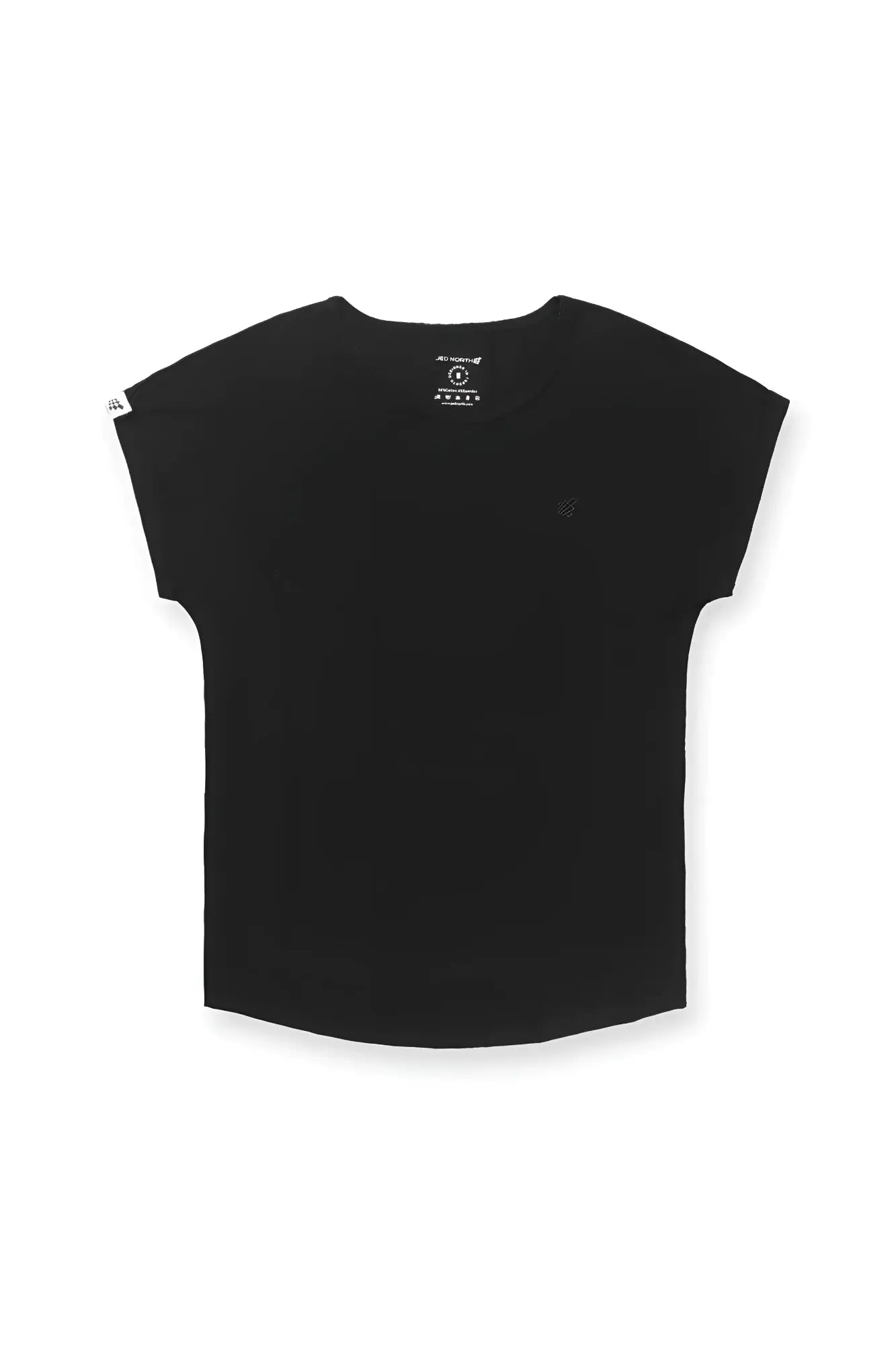 Black Jed North Evolve Cap Sleeve Muscle T-Shirt 2.0 with subtle chest logo and brand tag at the neckline
