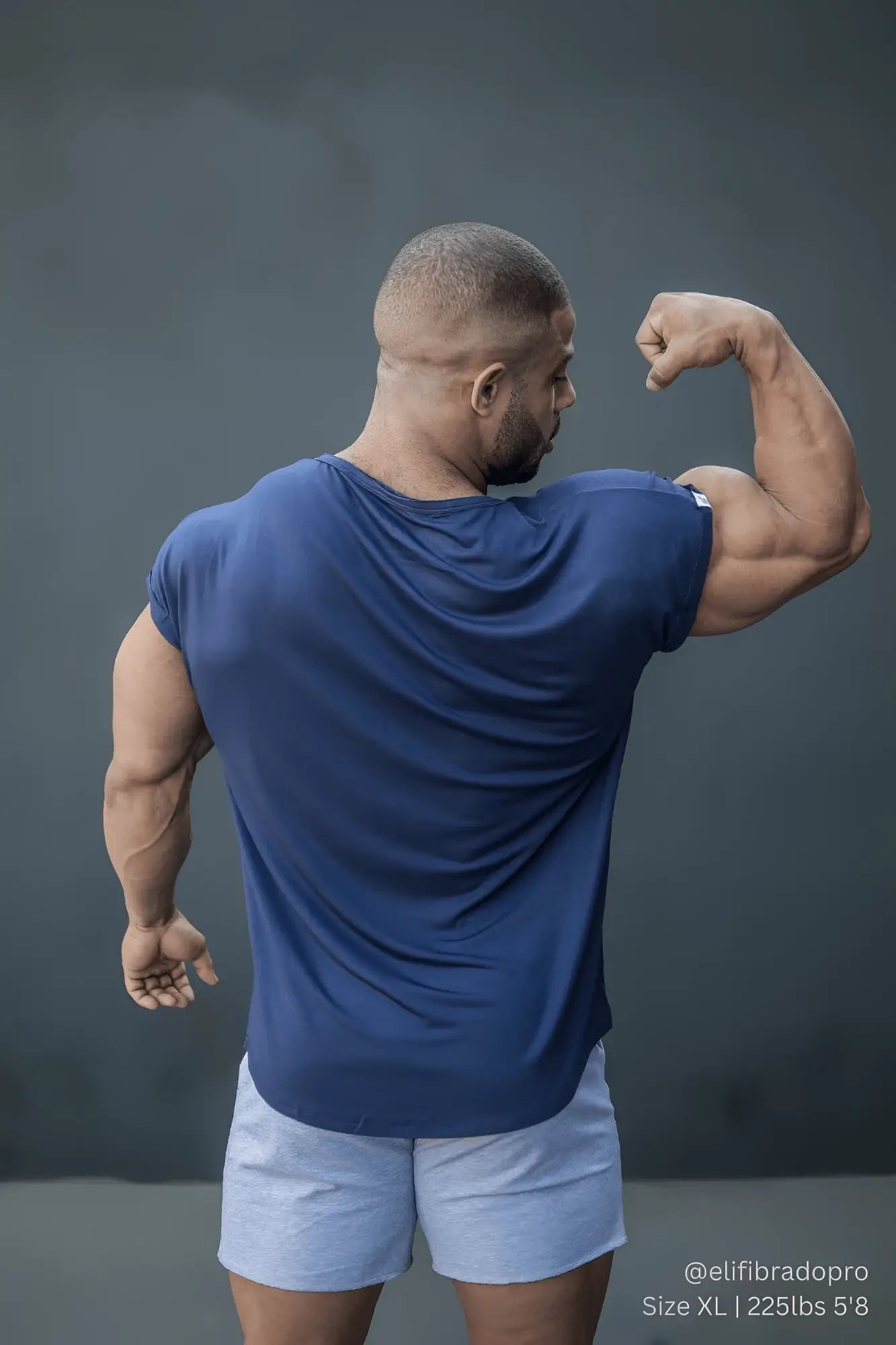 Jed North evolve cap sleeve muscle t-shirt 2.0 in navy blue short-sleeved breathable athletic fabric