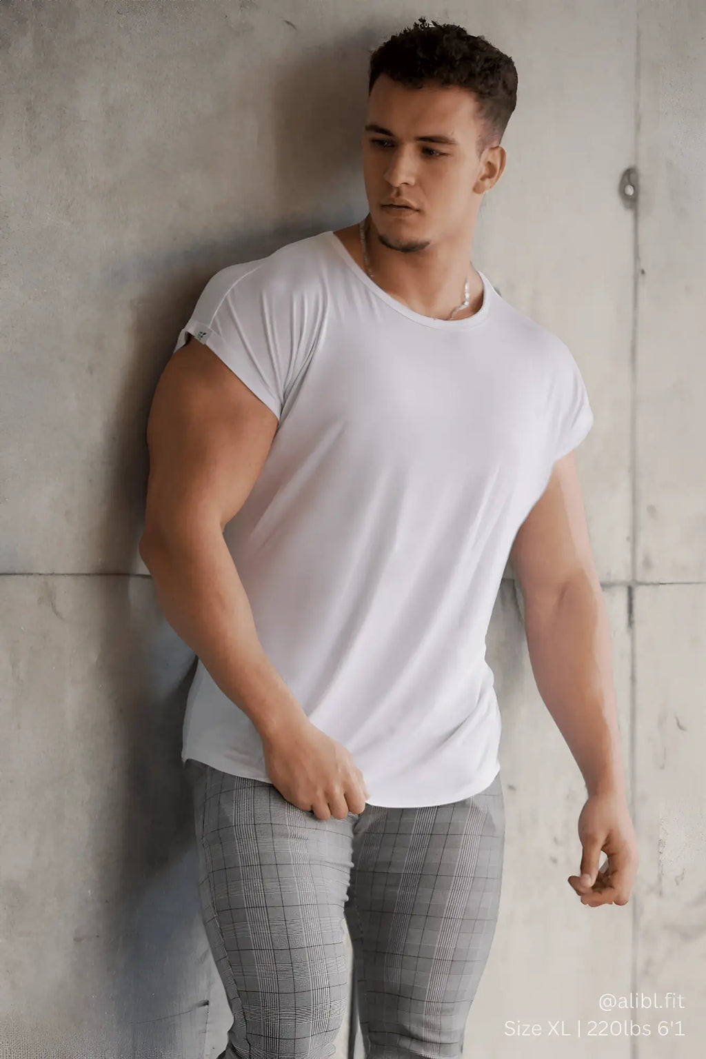 Jed North evolve cap sleeve muscle t-shirt 2.0 off white short-sleeved crew neck with subtle side seam detailing