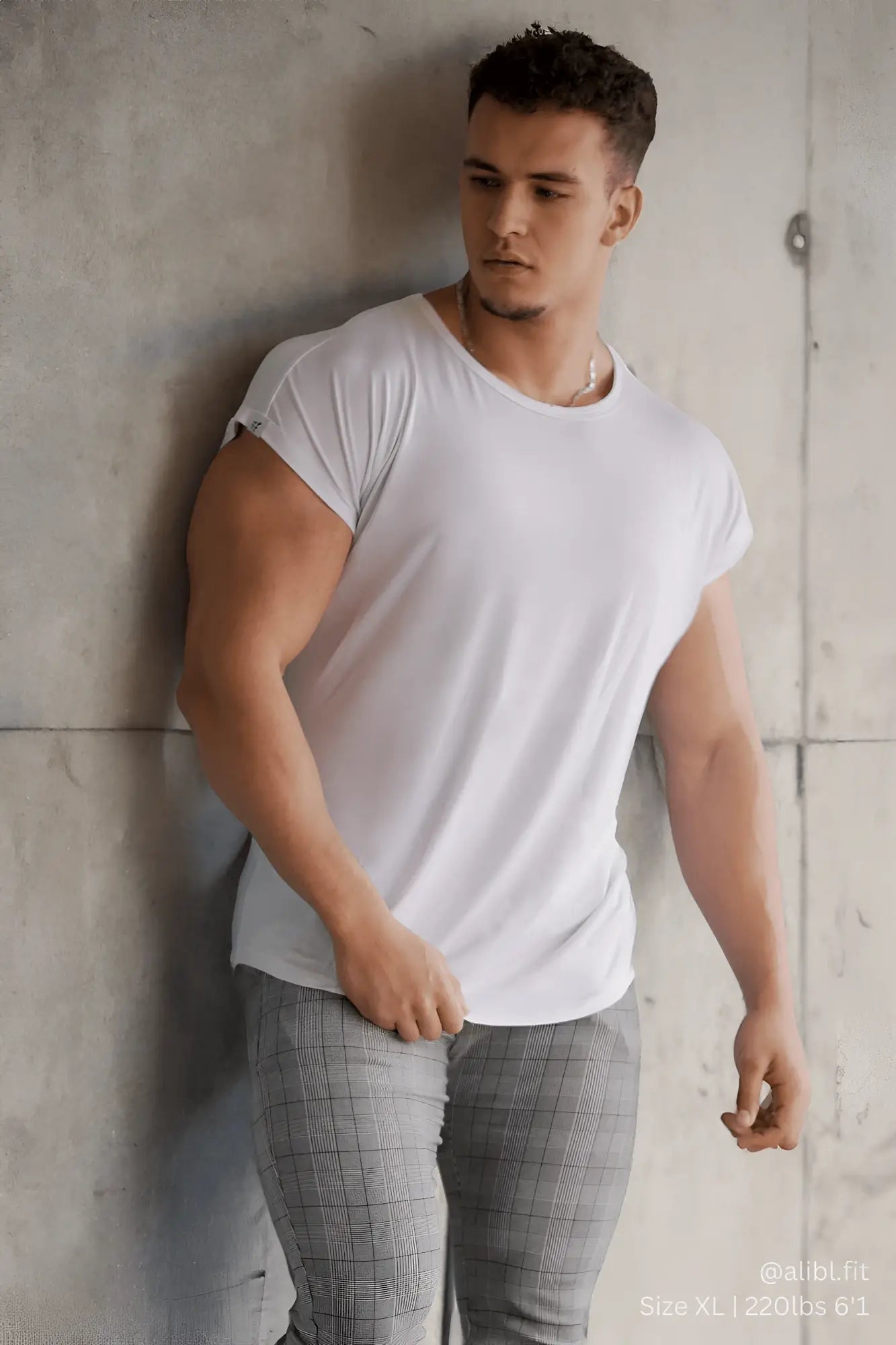 Jed North evolve cap sleeve muscle t-shirt 2.0 off white short-sleeved crew neck with subtle side seam detailing