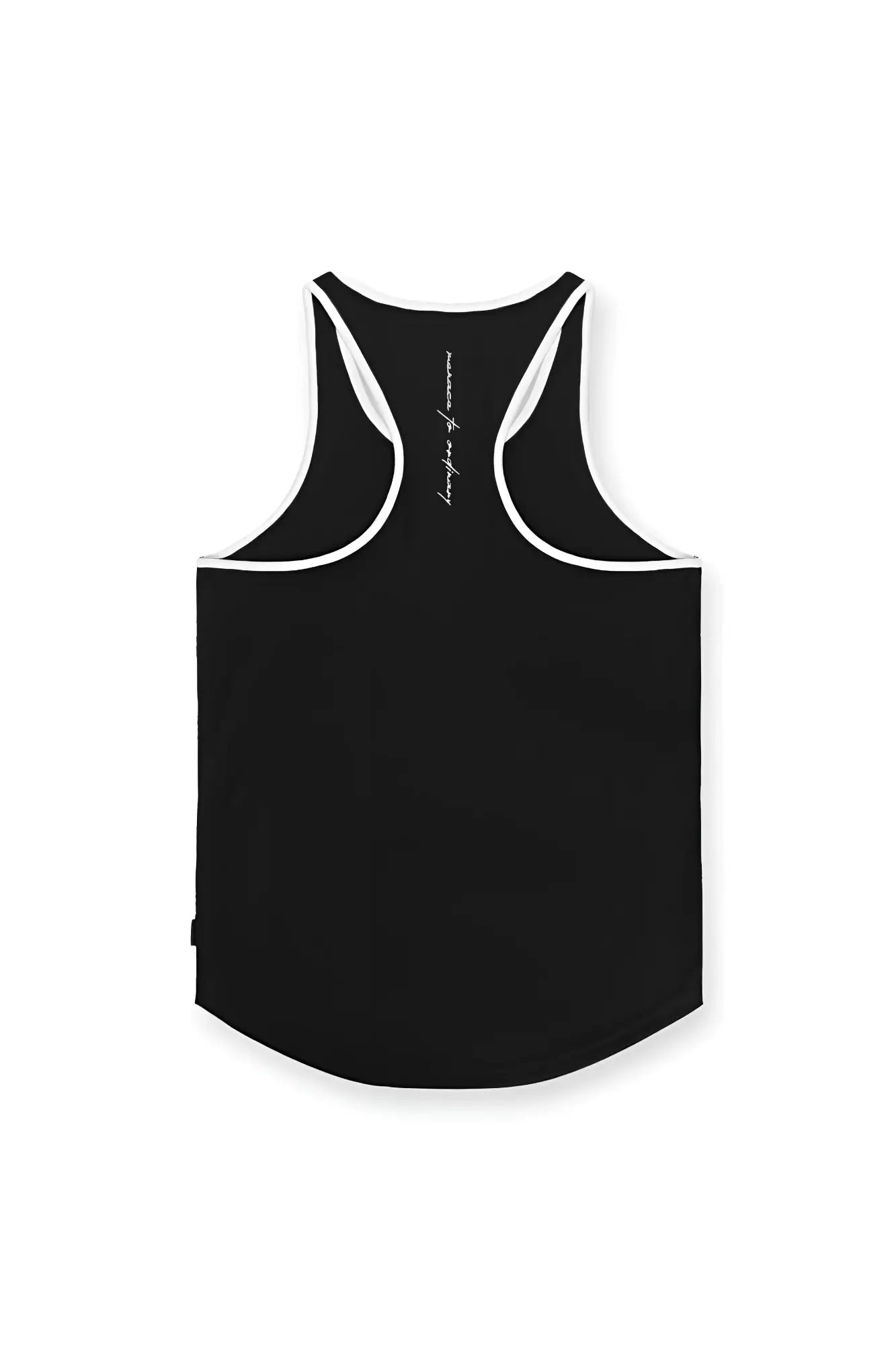Black jed north fast-dry bodybuilding workout stringer tank top with white trim and racerback design