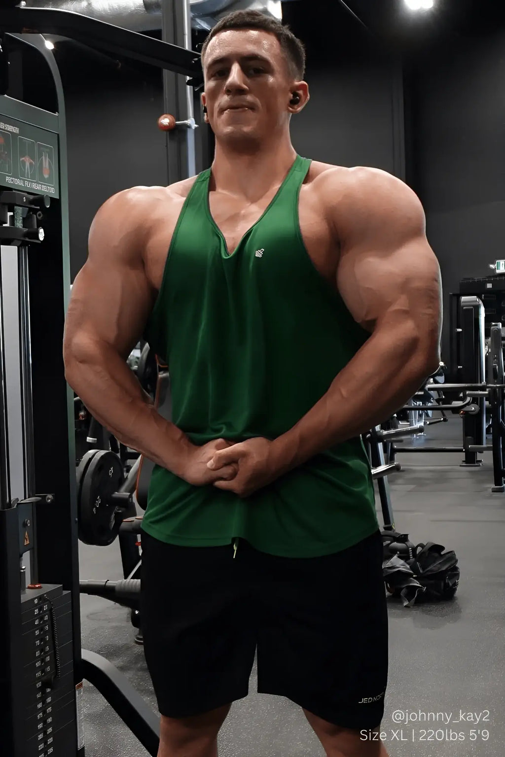 Emerald green jed north fast-dry bodybuilding workout stringer tank top designed for athletic performance and moisture control