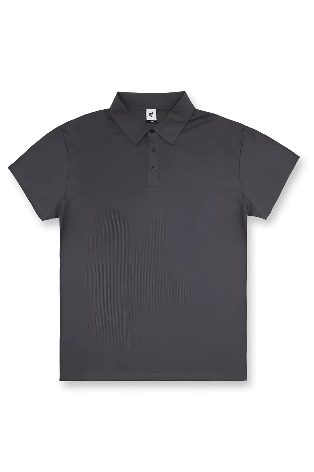 Dark gray fast-dry polo t-shirt with short sleeves classic collar and button placket for active wear