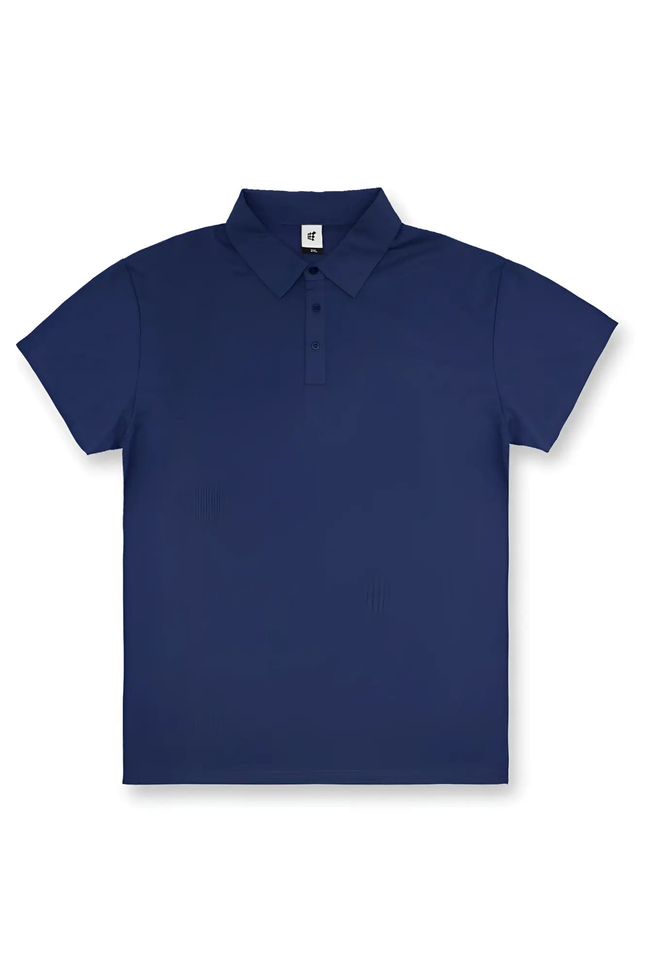 Navy fast-dry polo t-shirt with short sleeves classic collar and button placket for active wear