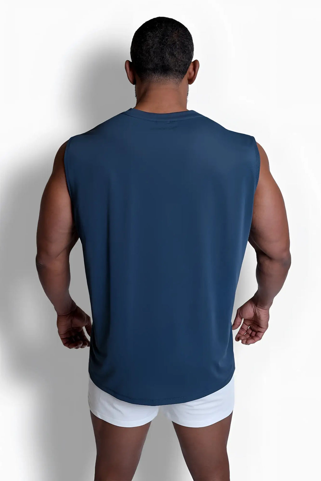 Jn Active Muscle Tee navy blue sleeveless athletic tank top with relaxed fit and rounded neckline for active wear