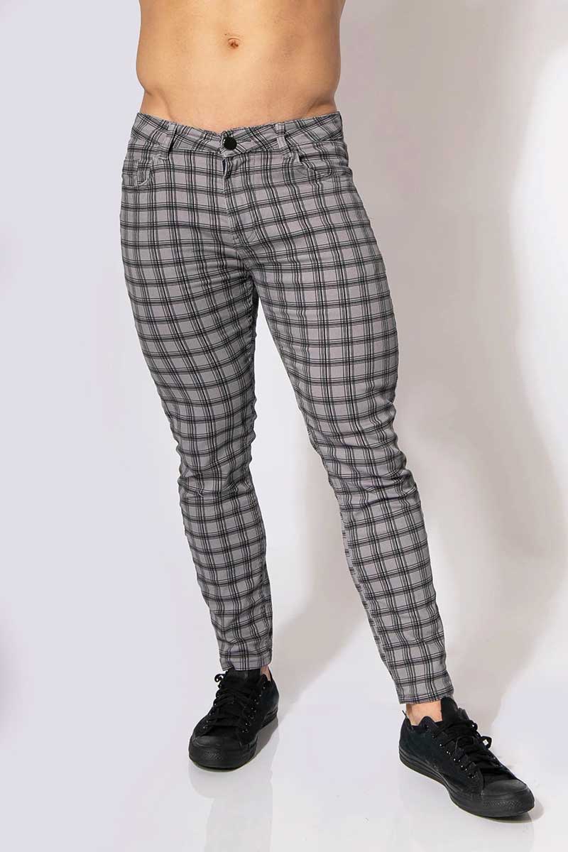 Jed North Embassy Grid Pants Grey JNBTM066 Size M