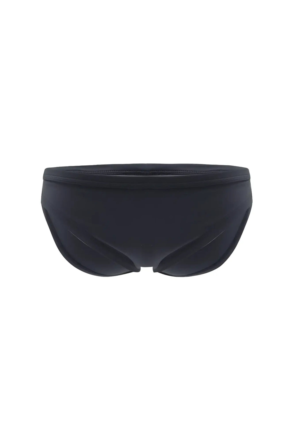 Men’s classic physique trunks 2 inch seam black swim trunks with smooth form-fitting design and elastic waistband