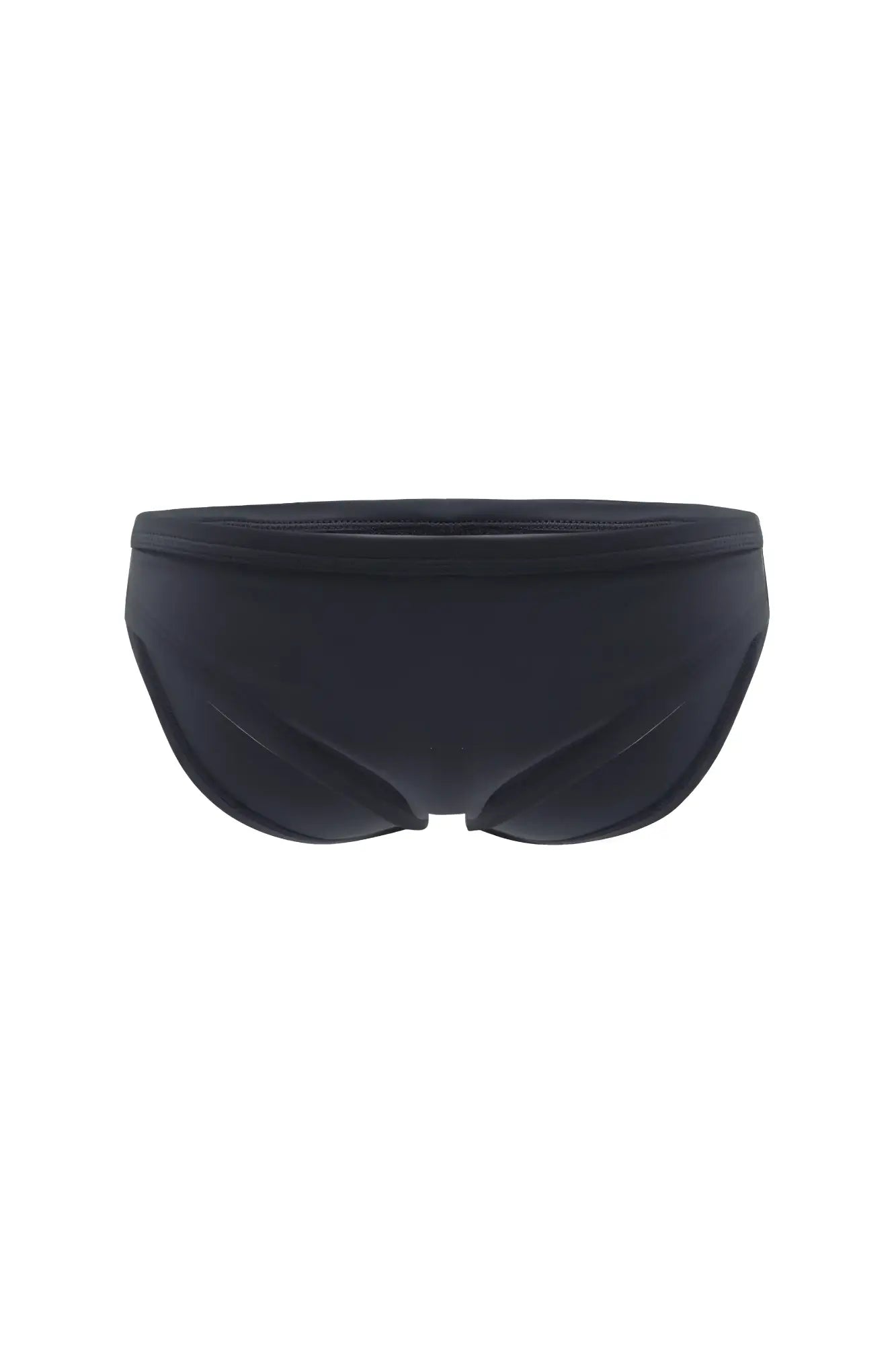 Men’s classic physique trunks 2 inch seam black swim trunks with smooth form-fitting design and elastic waistband