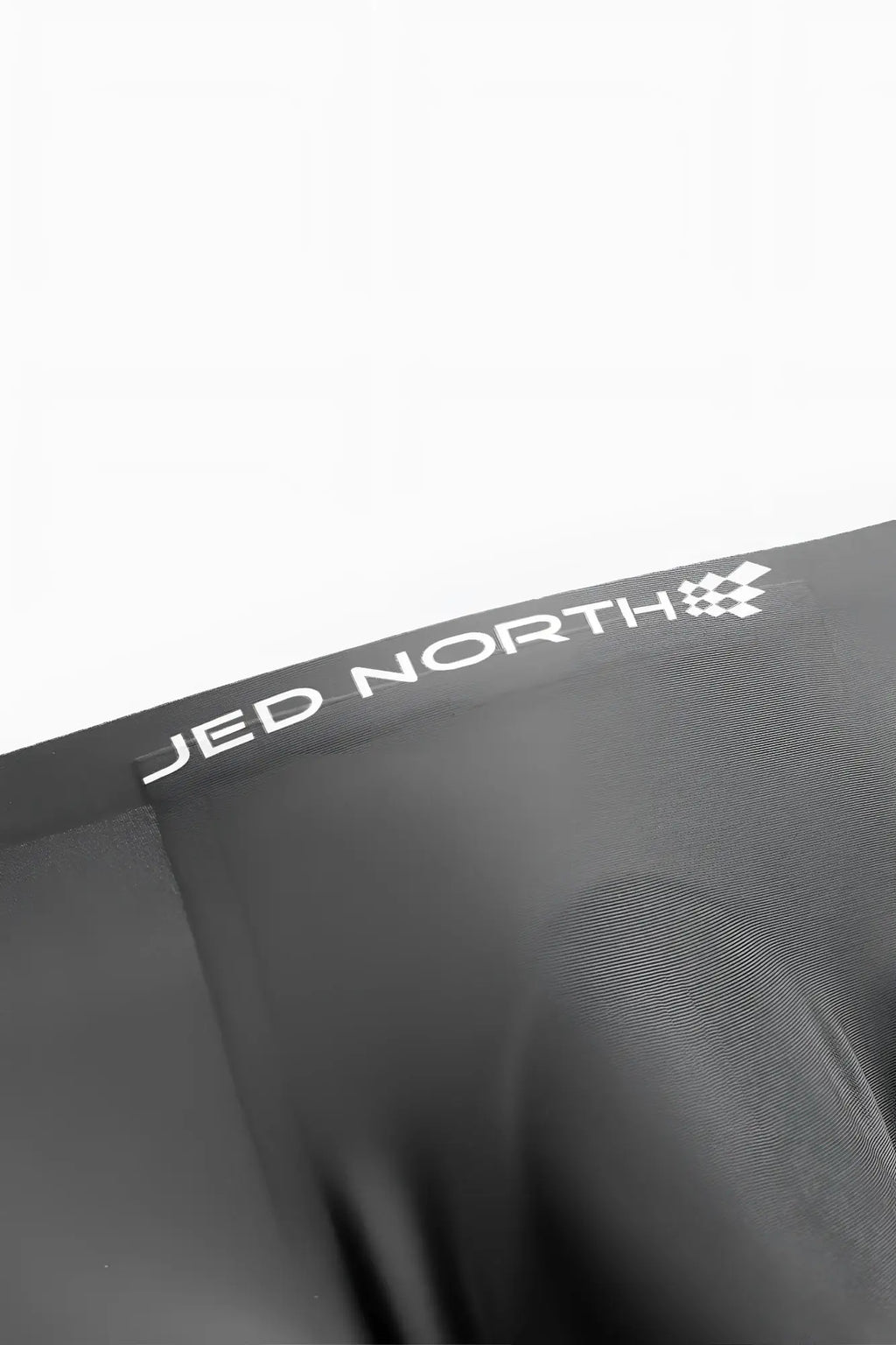 Black jed north men’s seamless muscle-fit boxer shorts with sleek fabric and white logo on waistband in a 2-pack