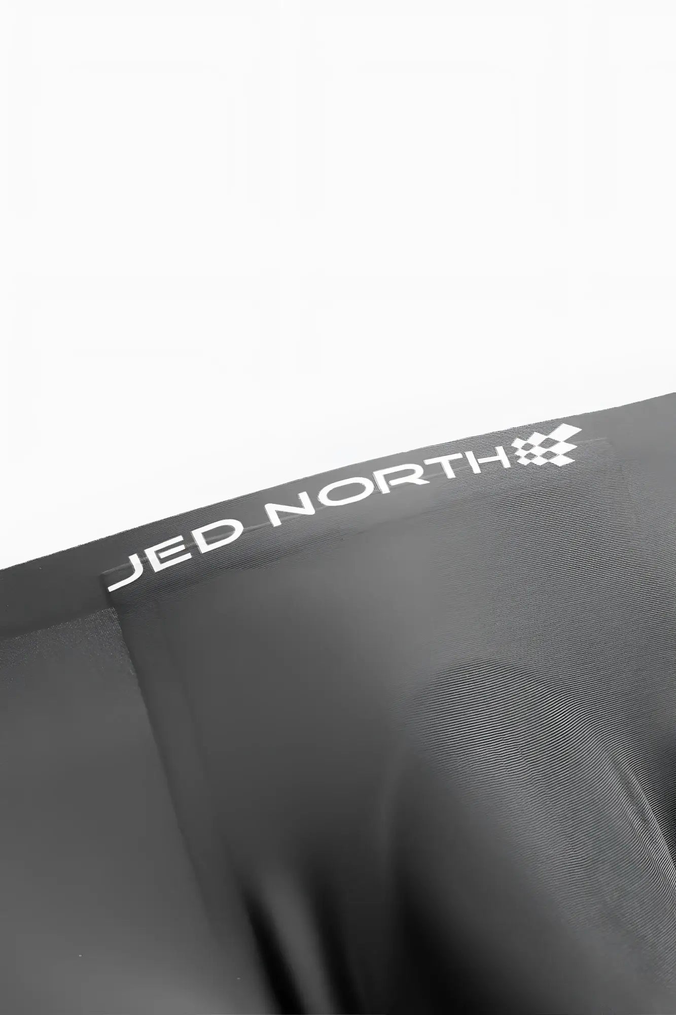 Black jed north men’s seamless muscle-fit boxer shorts with sleek fabric and white logo on waistband in a 2-pack