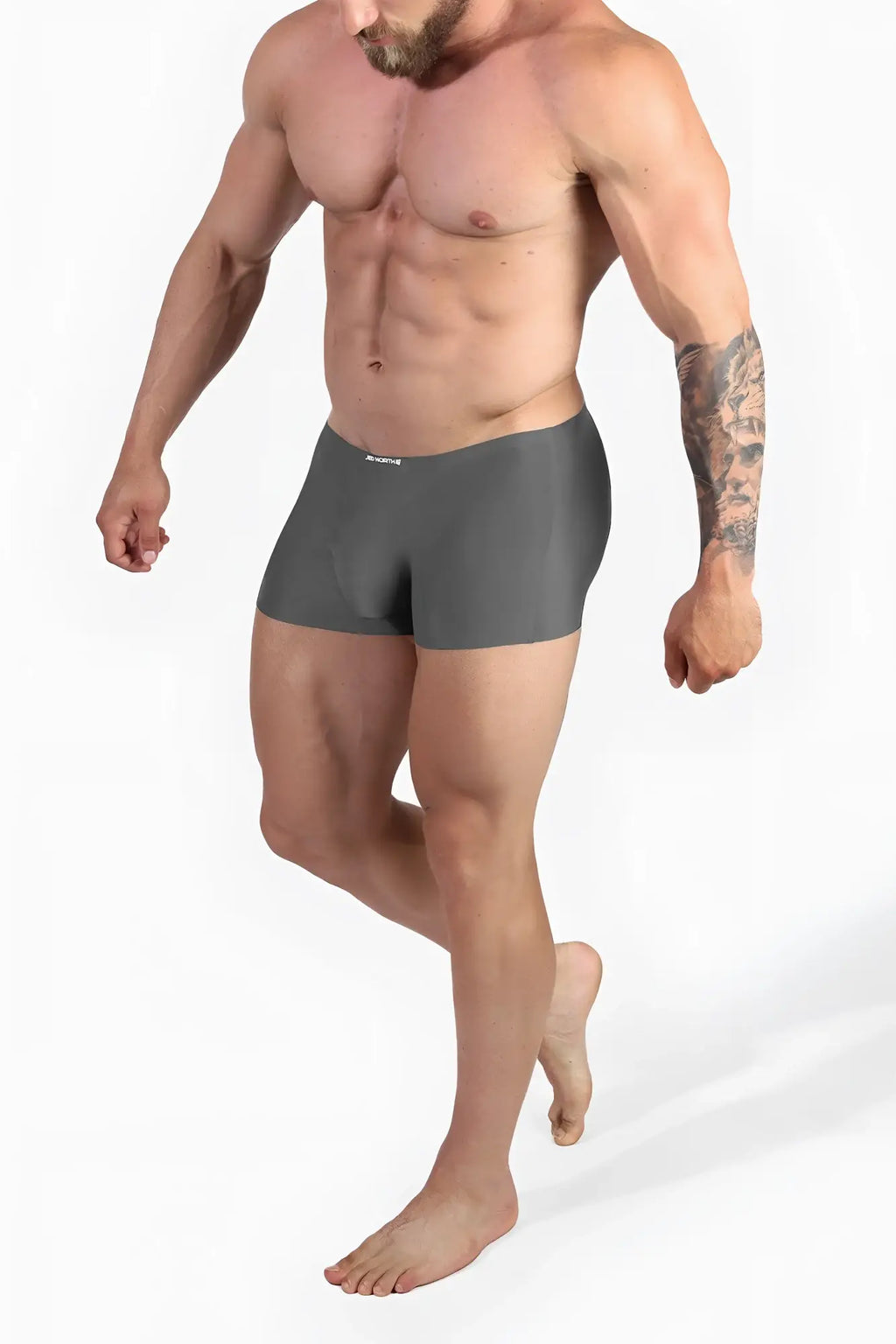 Gray jed north men’s seamless muscle-fit athletic briefs with sleek form-fitting design in a 2-pack set