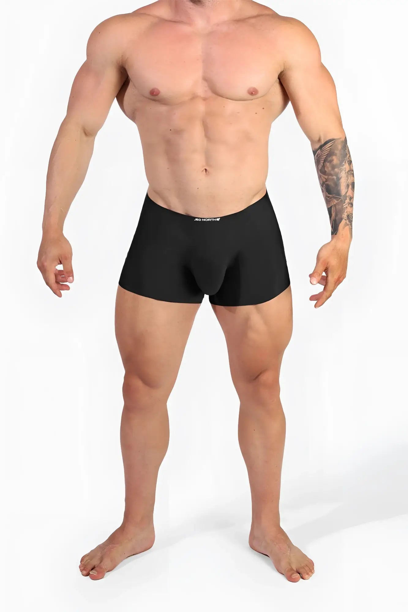 Jed North men’s seamless muscle-fit black athletic briefs with snug fit and elastic waistband in 2-pack