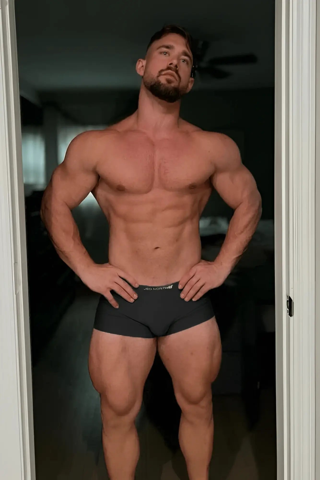 Jed north men’s seamless muscle-fit black briefs with subtle white logo on waistband in 2-pack boxers set