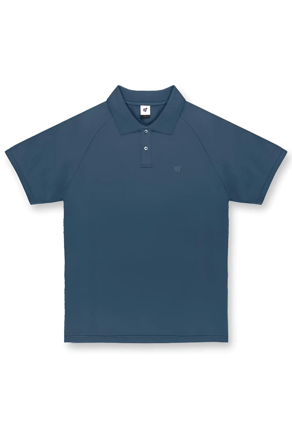 Muscle fit all-day polo t-shirt in storm blue with short sleeves and subtle textured fabric featuring minimal branding