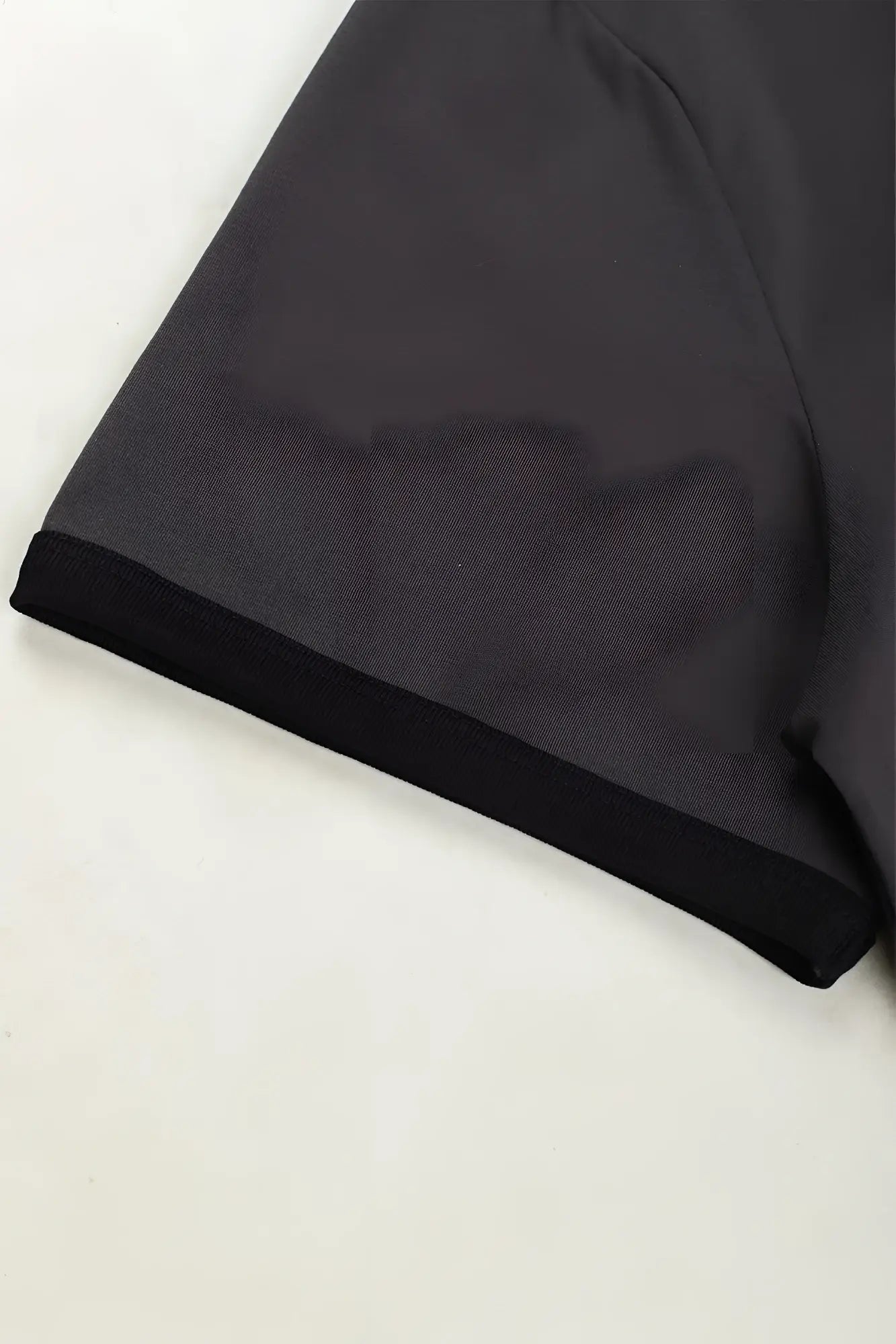 Muscle-fit ringer t-shirt in stone gray with smooth textured fabric and contrasting black ribbed short-sleeved cuffs