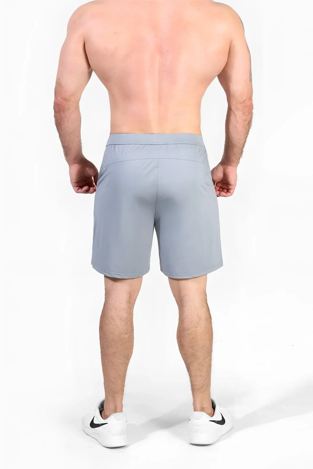 Jed North performance air-tech gray athletic shorts with sleek modern design and subtle side pockets for training