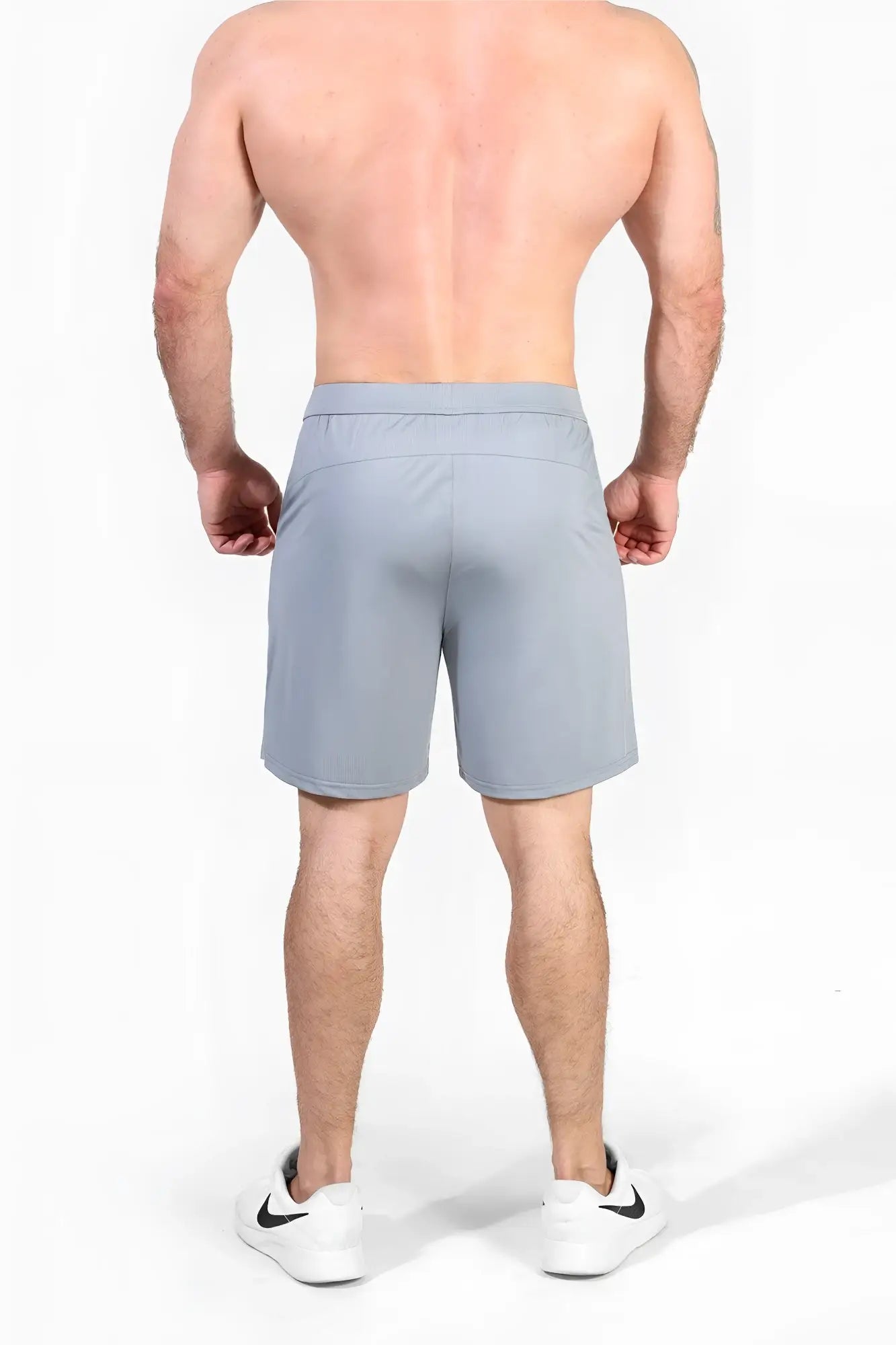Jed North performance air-tech gray athletic shorts with sleek modern design and subtle side pockets for training
