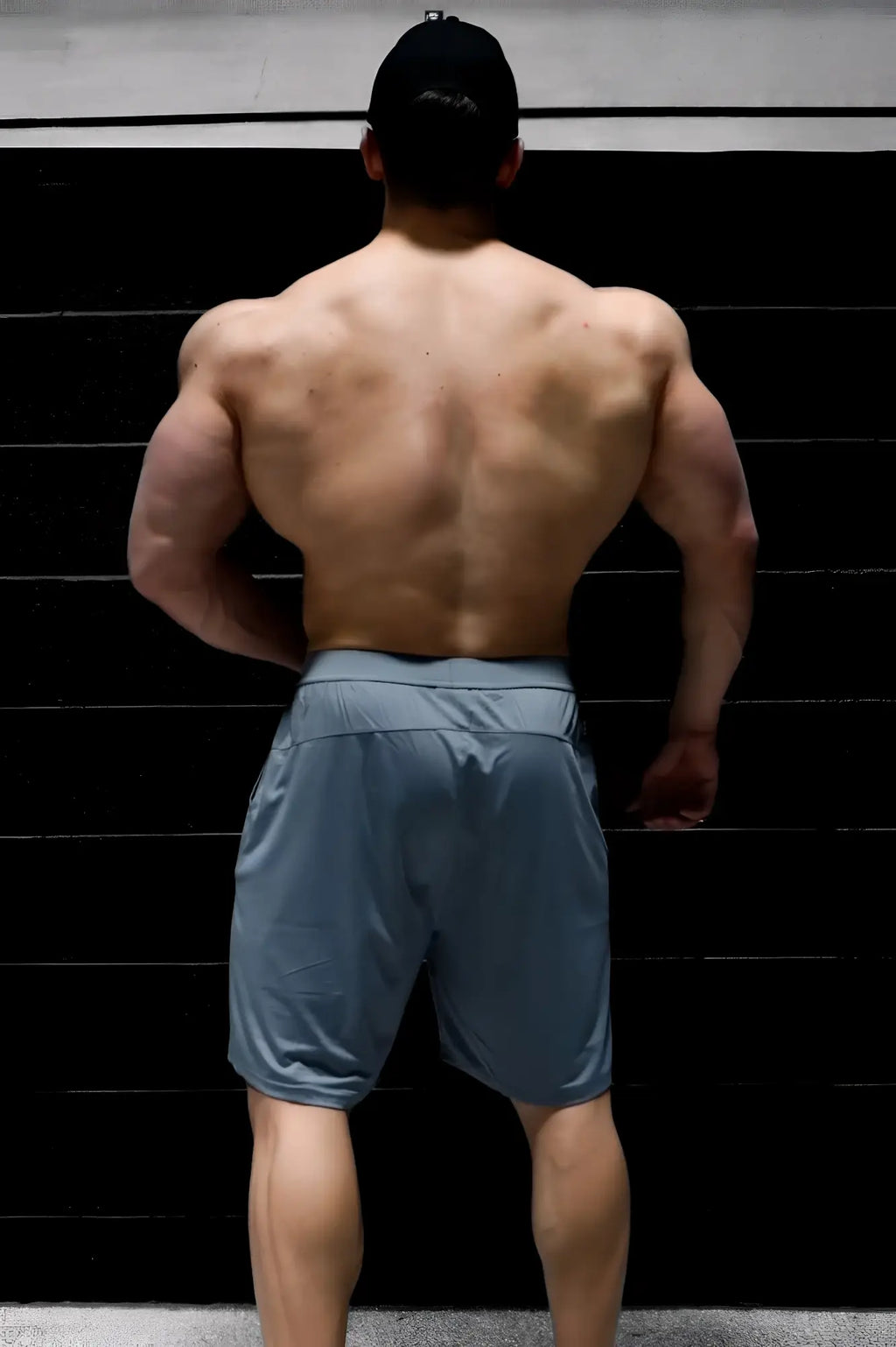 Jed North performance air-tech athletic shorts in light blue with subtle textured fabric and visible waistband