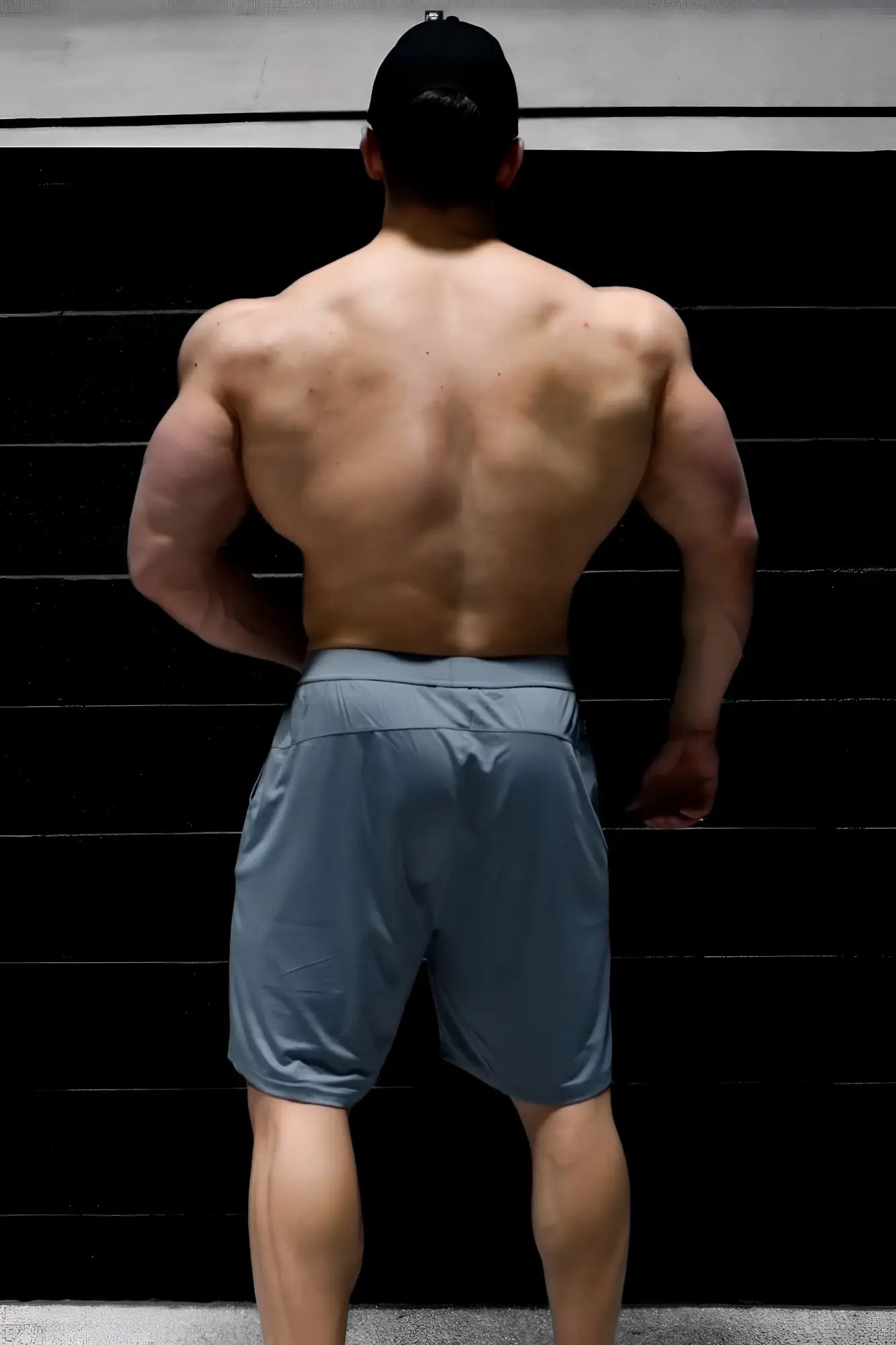 Jed North performance air-tech athletic shorts in light blue with subtle textured fabric and visible waistband