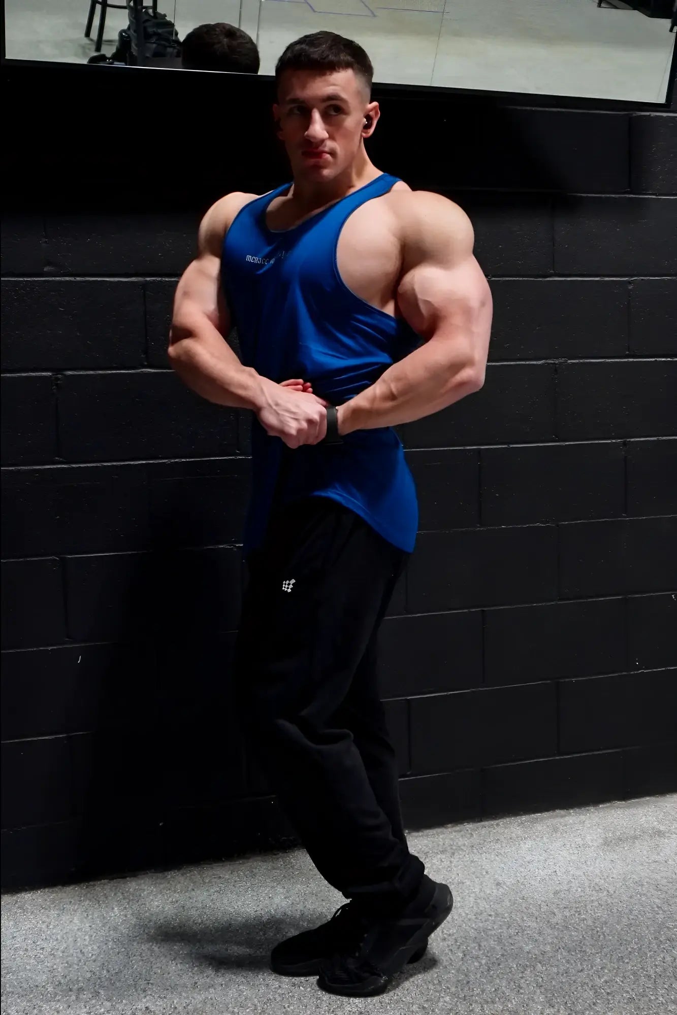 Blue jed north performance max bodybuilding stringer tank top made of breathable fabric for gym workouts