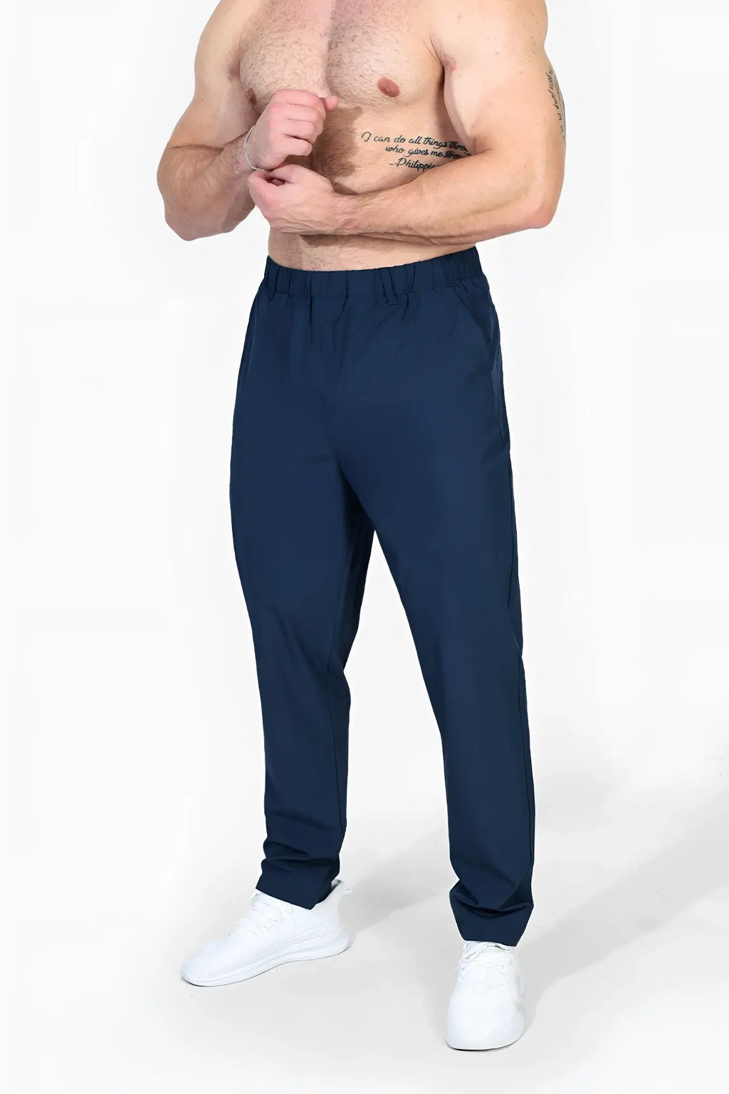 Jed North quick-dry tech pants navy slim-fit athletic pants with elastic waistband for active wear
