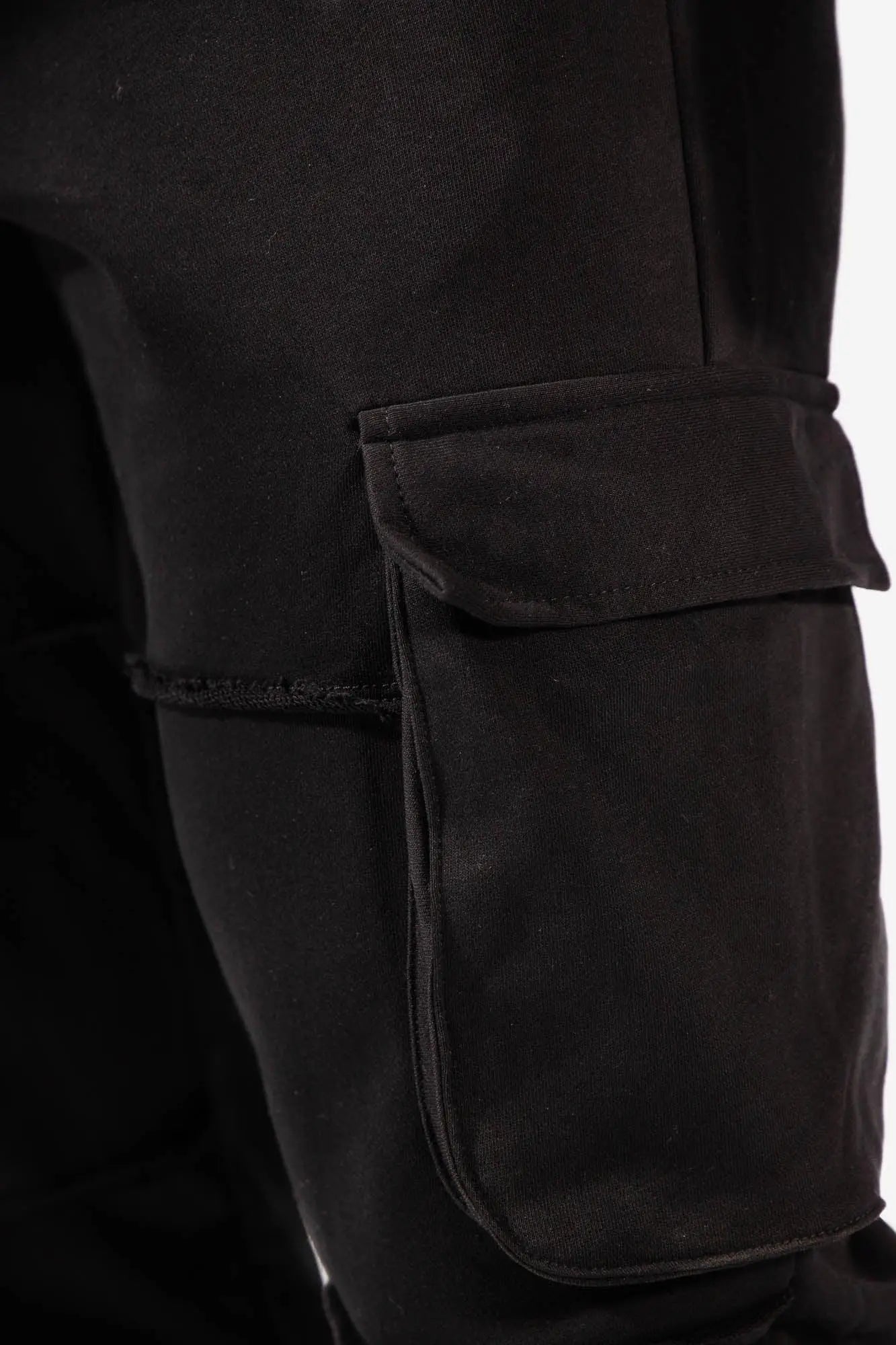 Black renegade cargo joggers with rugged utilitarian design and reinforced stitching for durable wear