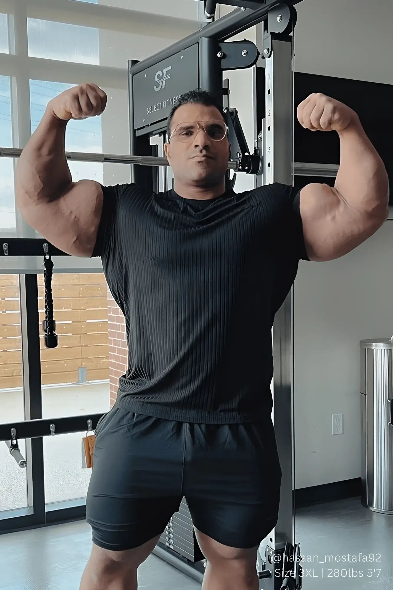 Jed North ribbed muscle-fit t-shirt in jet black with short sleeves and crew neckline made from stretchy fabric