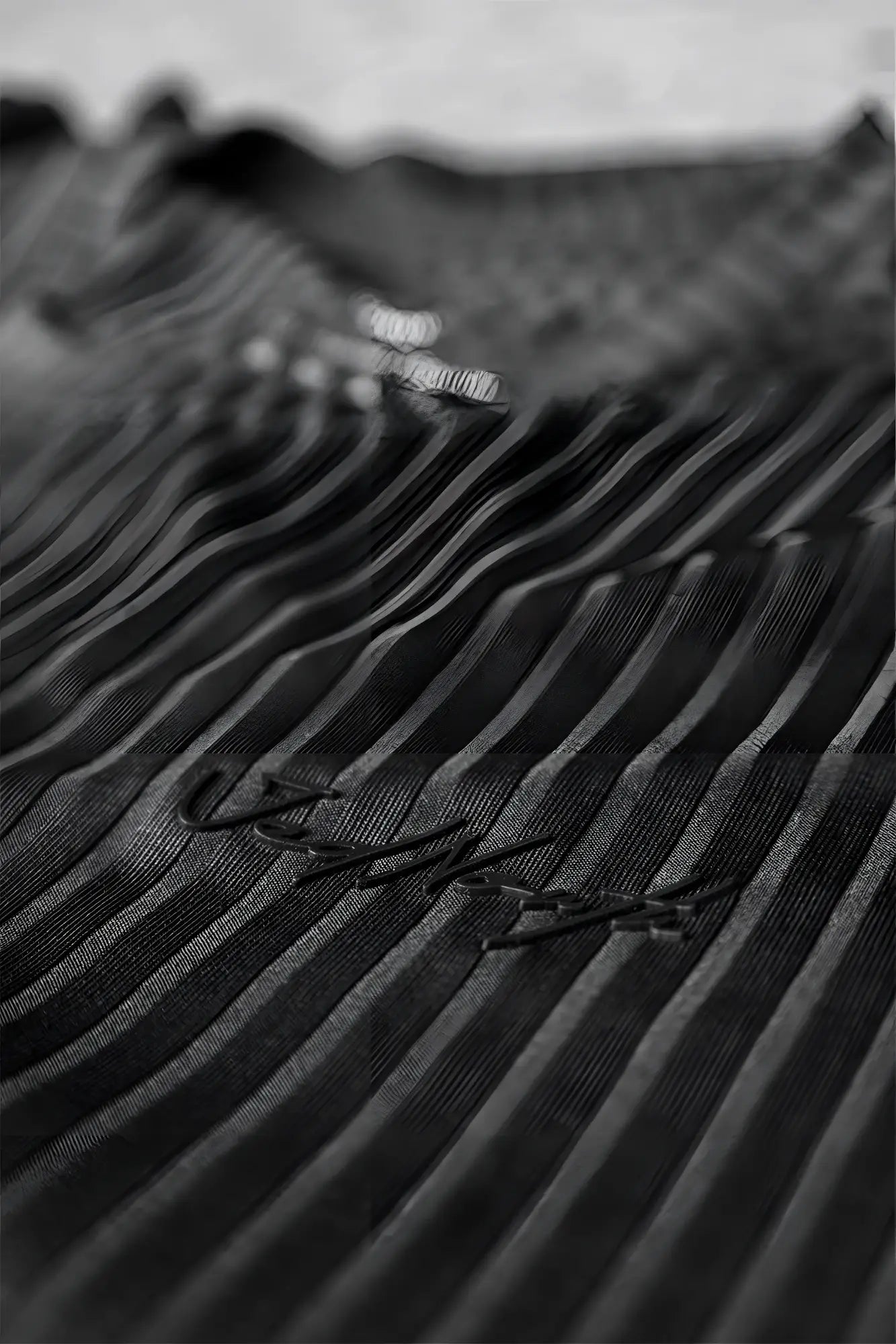 Jed North ribbed muscle fit t shirt in jet black featuring subtle vertical stripes and a delicate embroidered logo