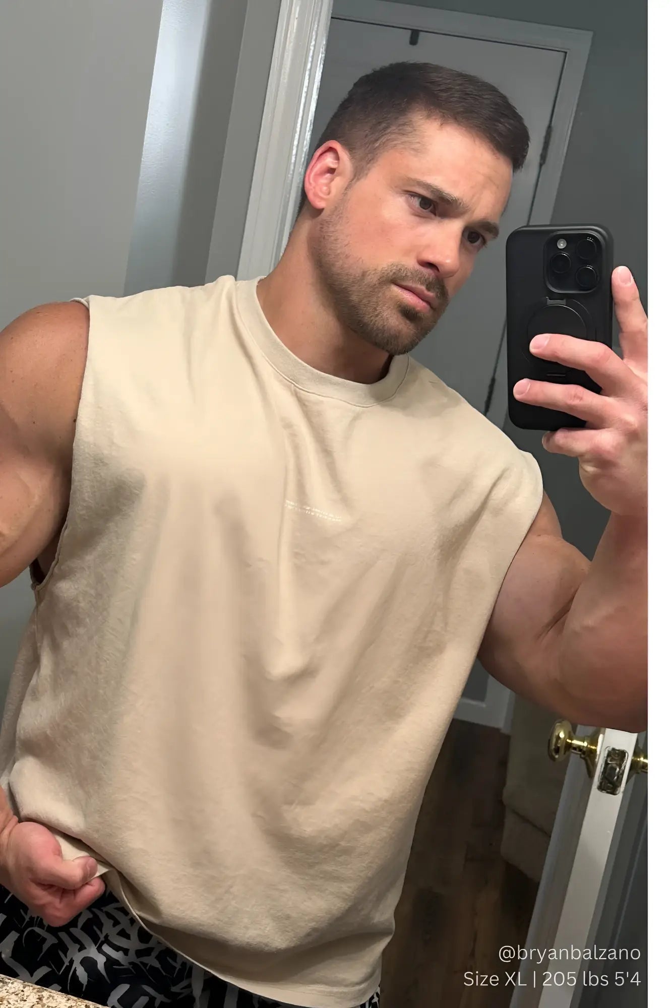 Beige sleeveless cotton t-shirt with crew neck jed north sleeveless box cut tank top light khaki