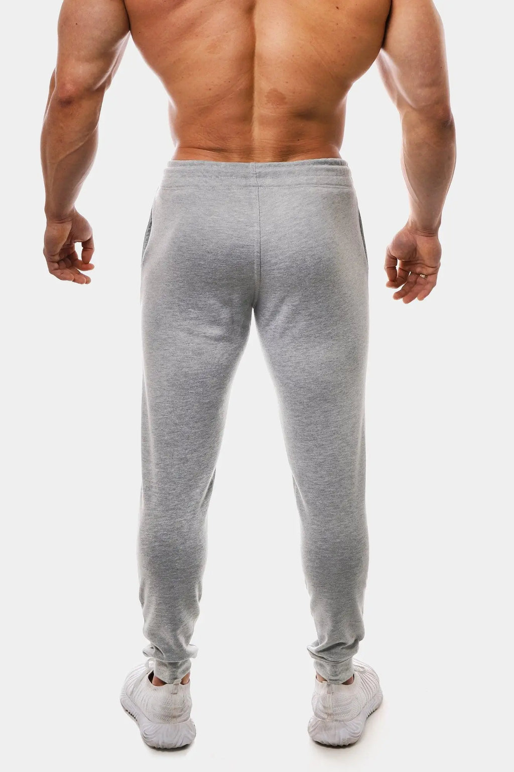 Gray heathered spirit joggers with tapered legs and elastic cuffs designed for comfortable casual wear