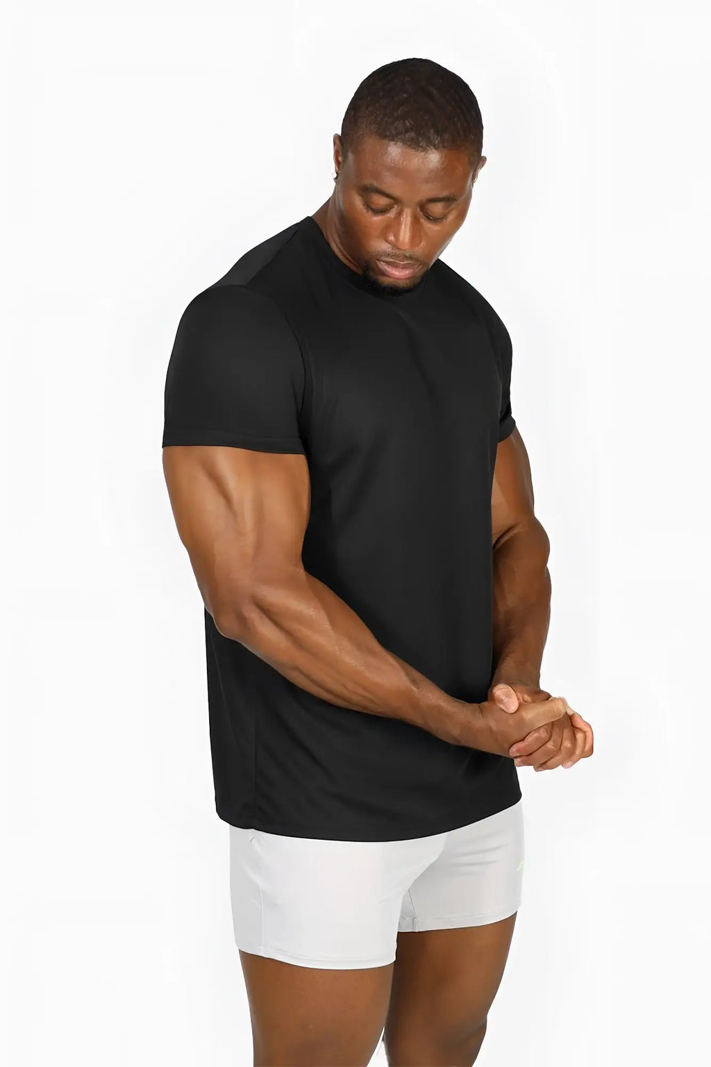 Jed North tactical fast-dry training t-shirt in obsidian black with short sleeves and crew neck design