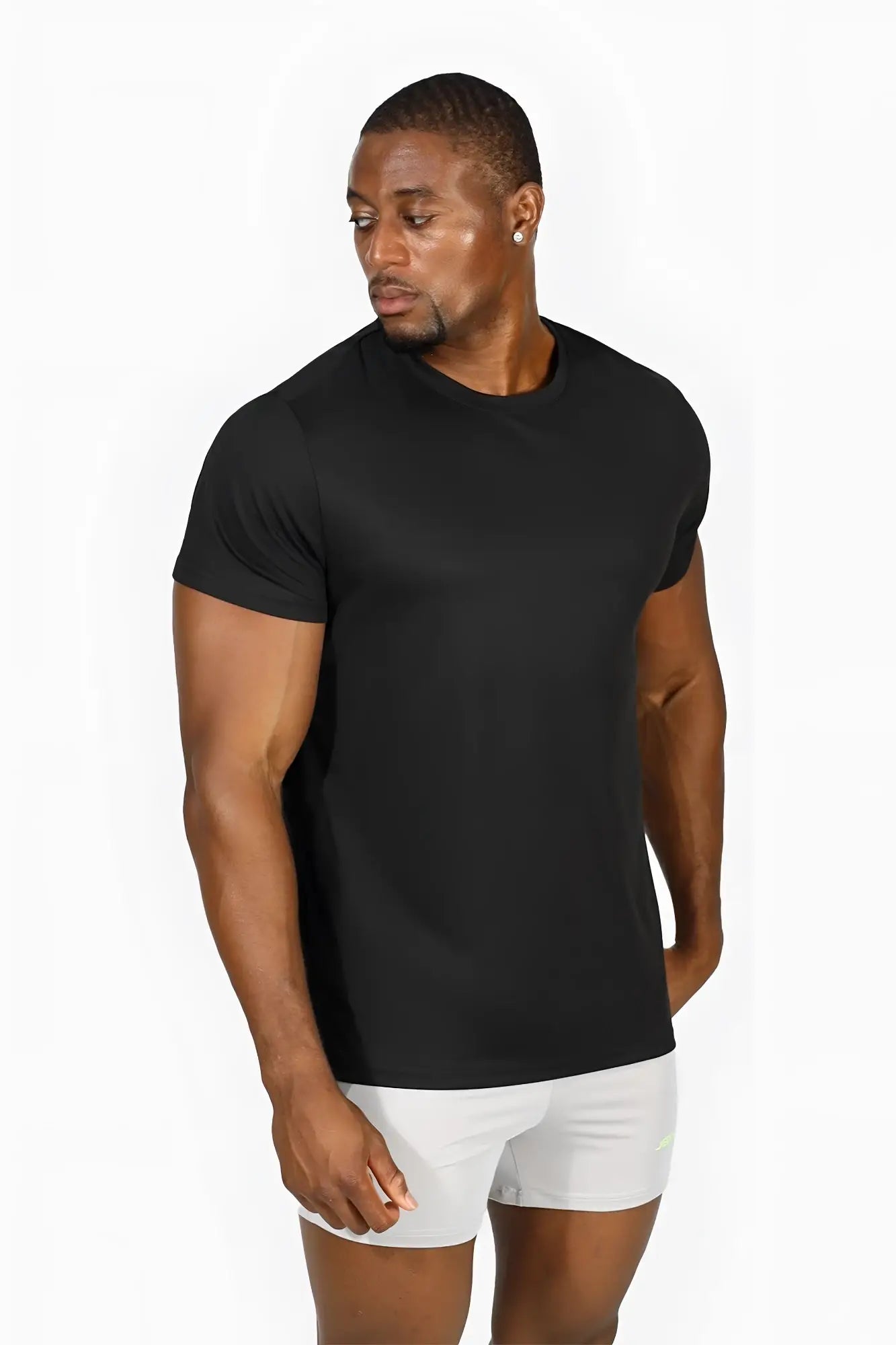 Jed North tactical fast-dry training t-shirt in obsidian black featuring short sleeves and a crew neck design