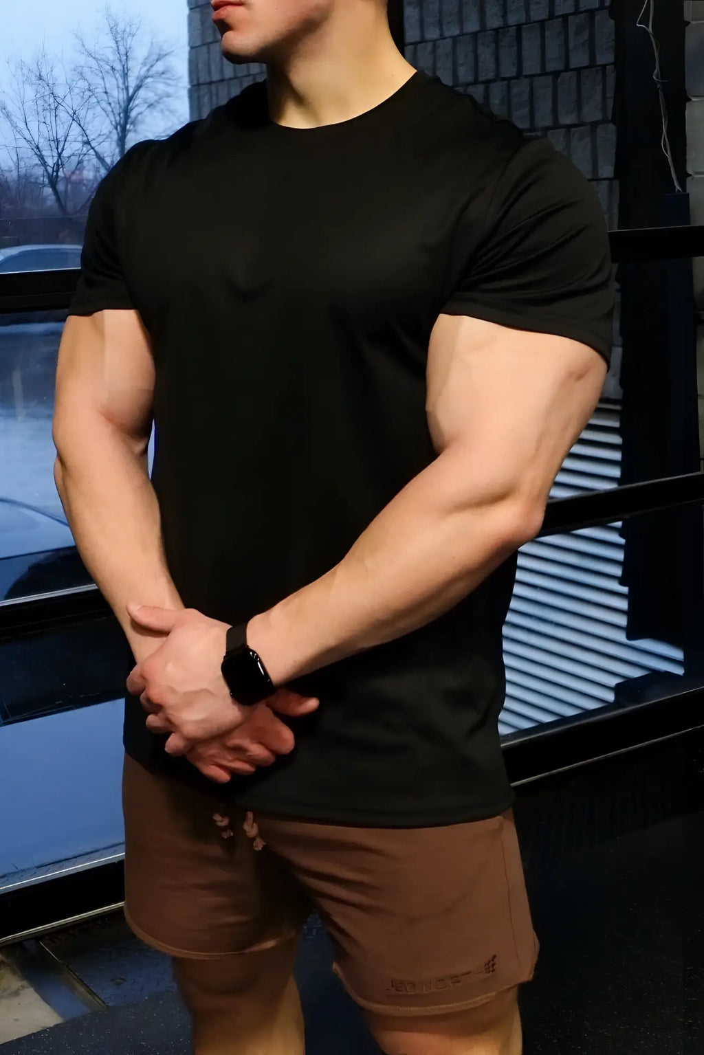 Jed North tactical fast-dry training t-shirt in obsidian black featuring a black short-sleeved crew neck design