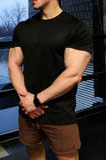 Jed North tactical fast-dry training t-shirt in obsidian black featuring a black short-sleeved crew neck design