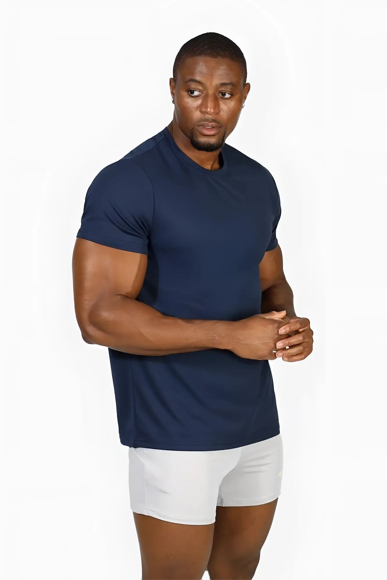 Navy blue short-sleeved Jed North tactical fast-dry training t-shirt designed for athletic use in space blue color