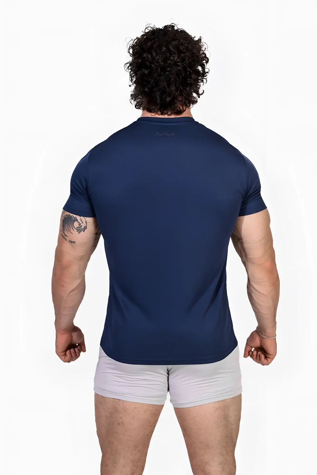 Navy blue jed north tactical fast-dry short-sleeved training t-shirt designed for athletic performance