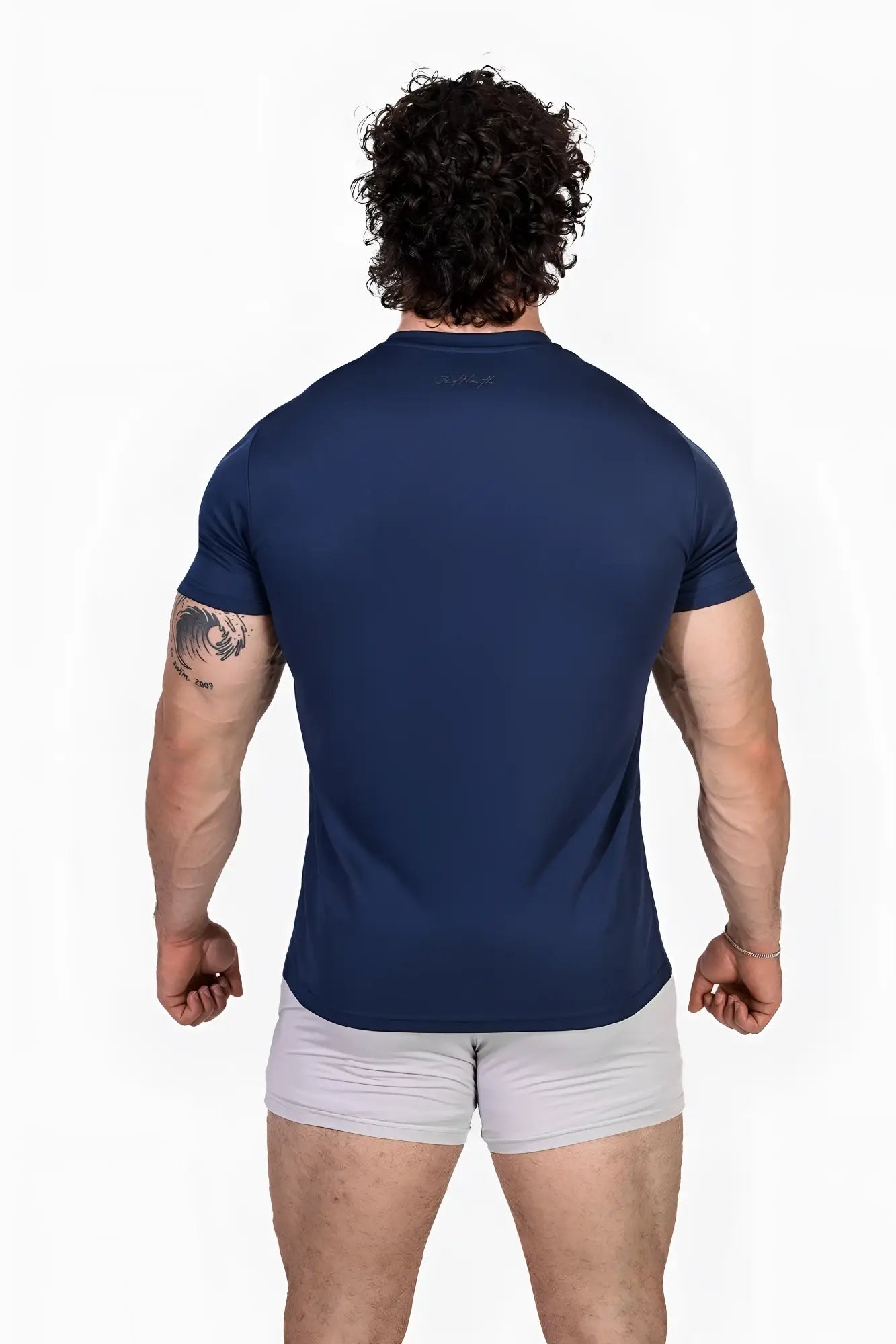 Navy blue jed north tactical fast-dry short-sleeved training t-shirt designed for athletic performance